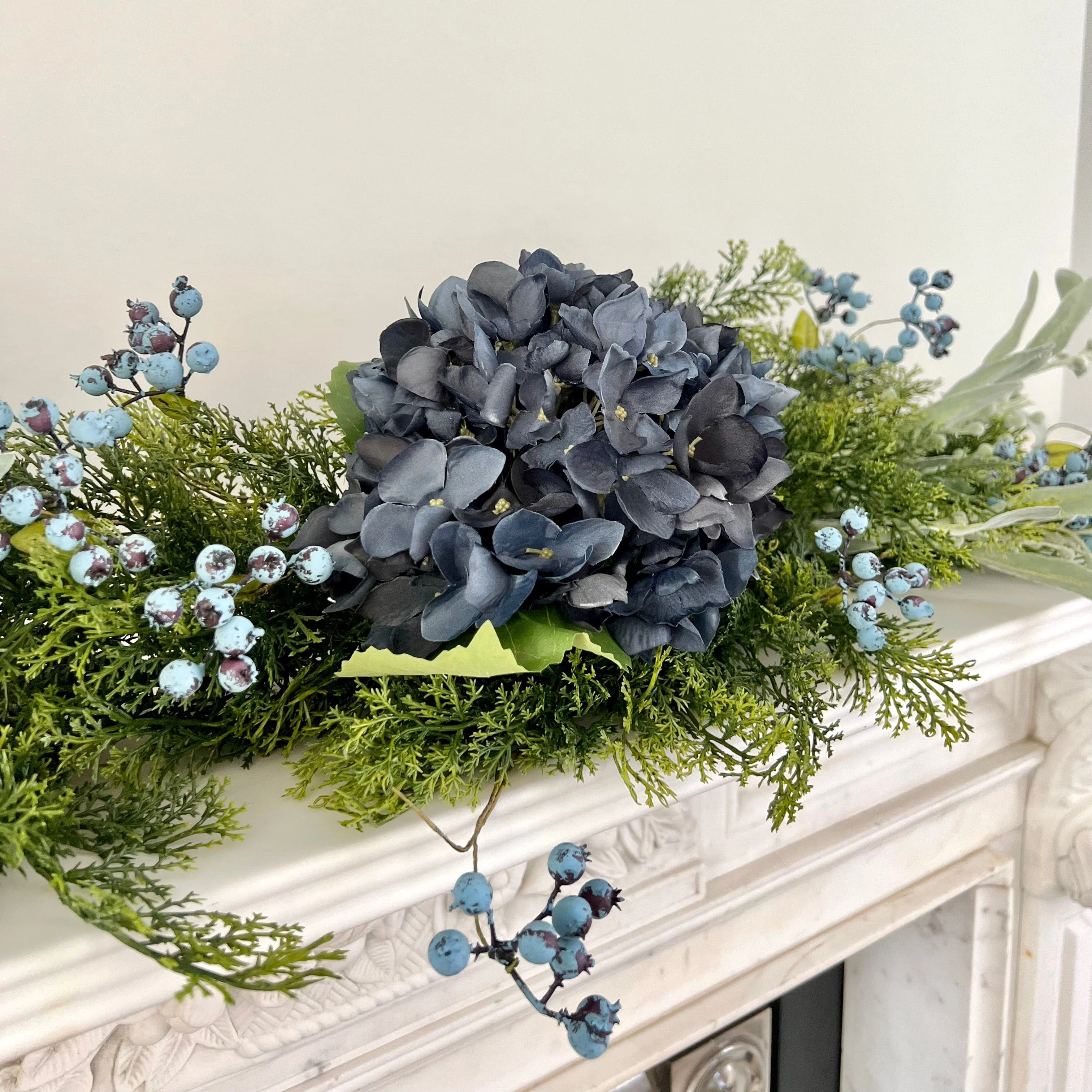 Artificial Blue Cypress Bush Garland Set - Deluxe - Image 3