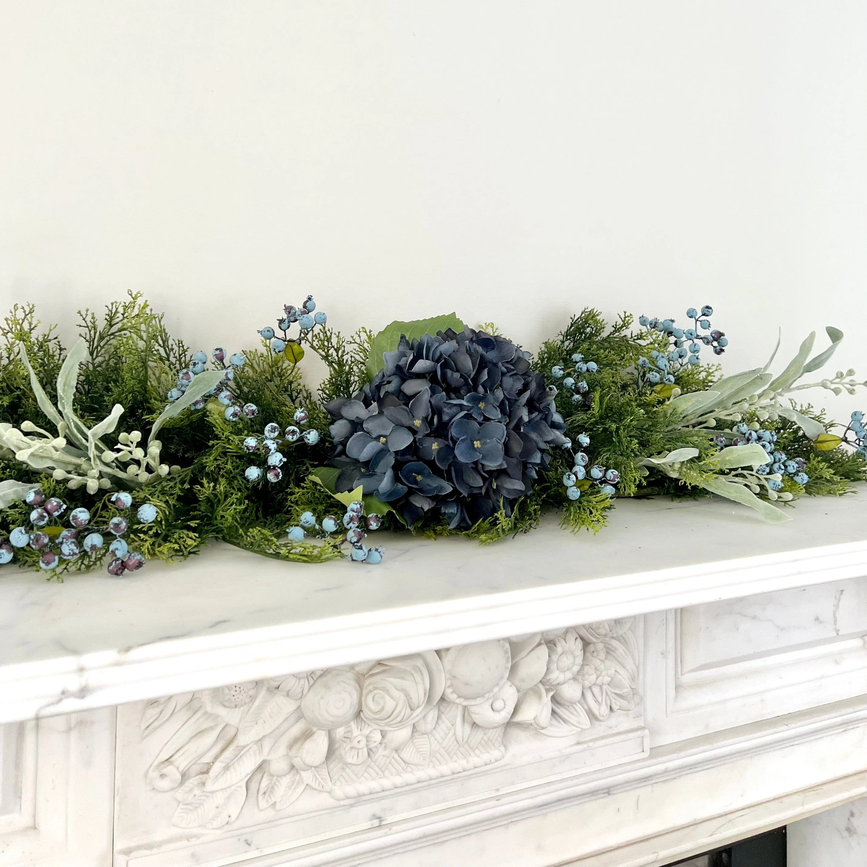 Artificial Blue Cypress Bush Garland Set - Large - Image 3