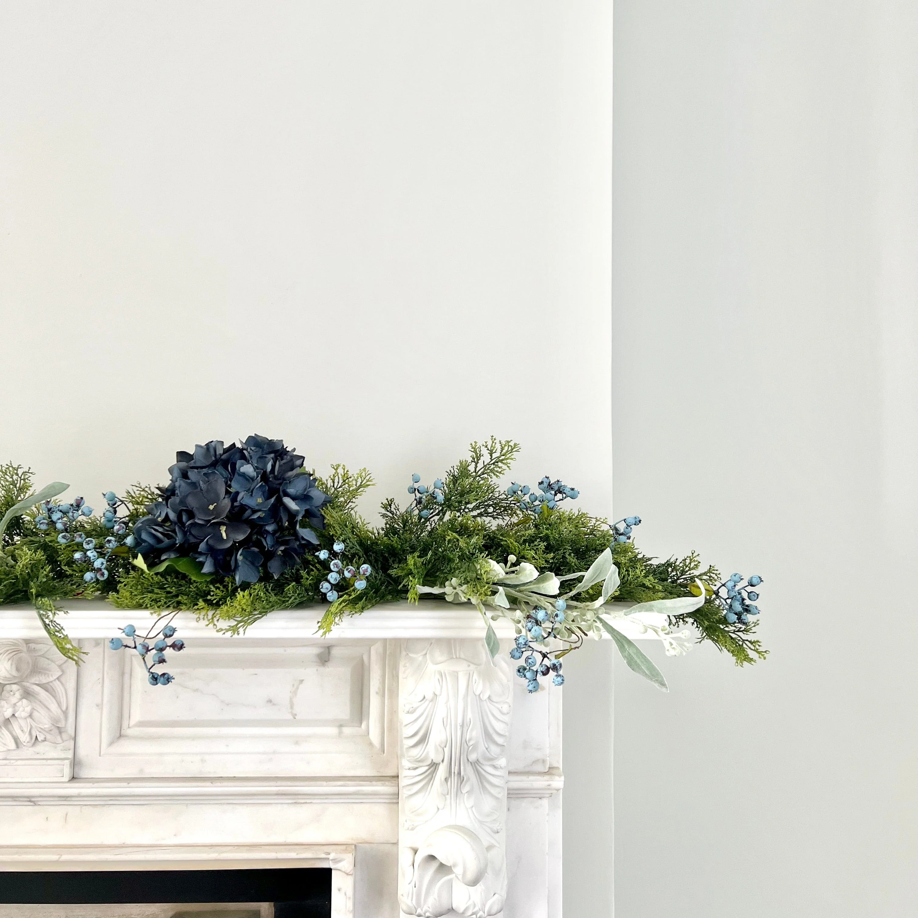 Artificial Blue Cypress Bush Garland Set - Large - Image 4