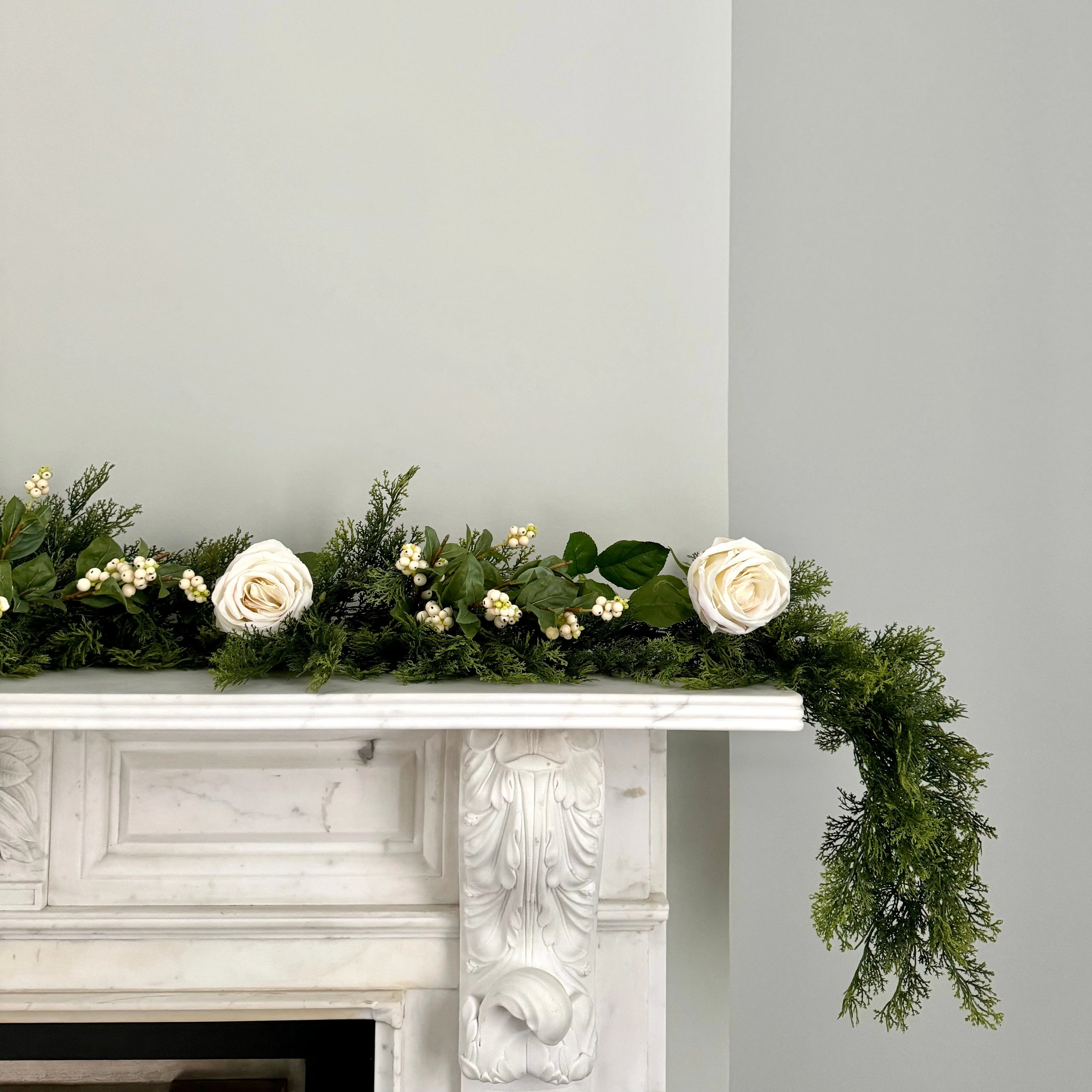 Artificial Cream Cypress Bush Garland Set - Deluxe - Image 3