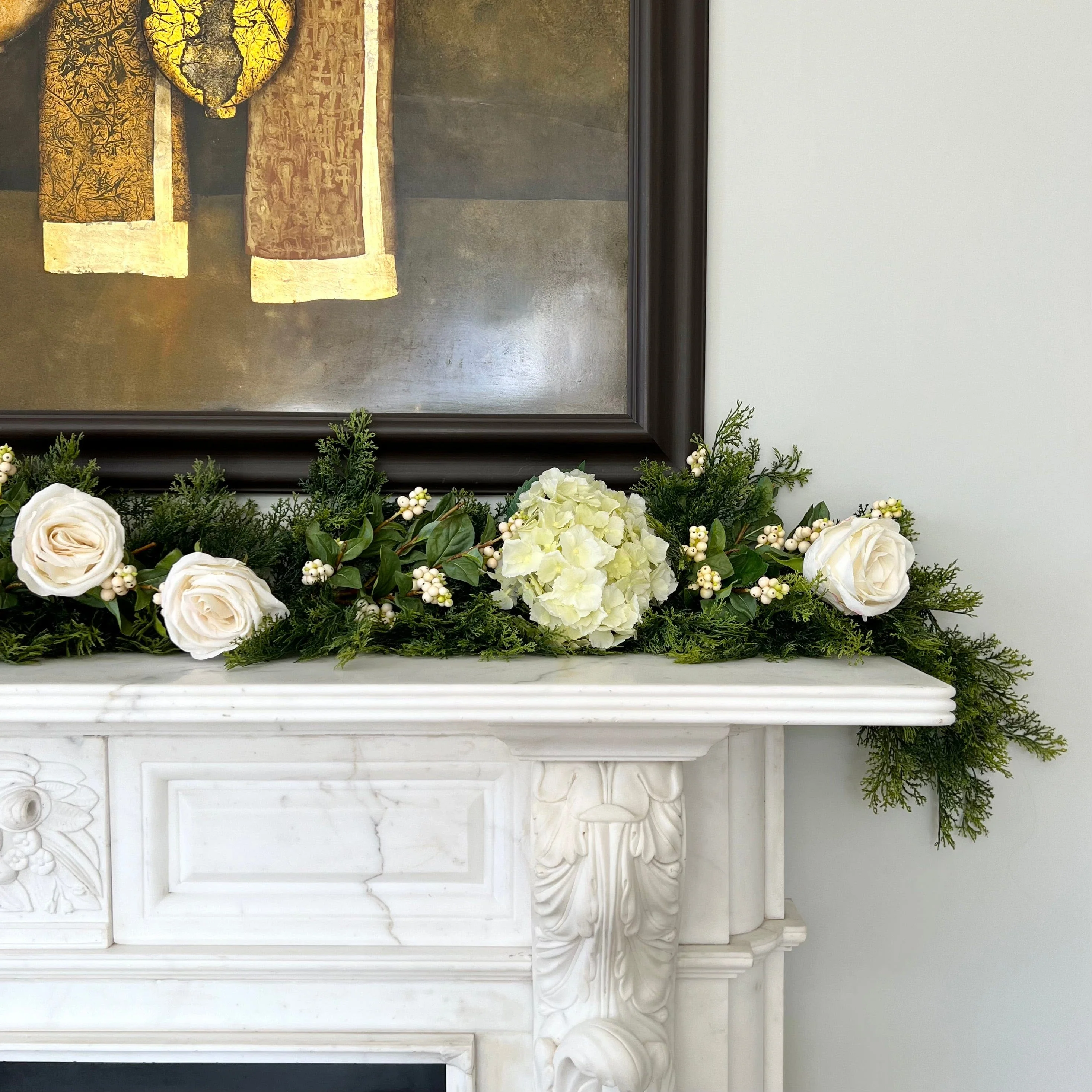 Artificial Cream Cypress Bush Garland Set - Splendour - Image 4