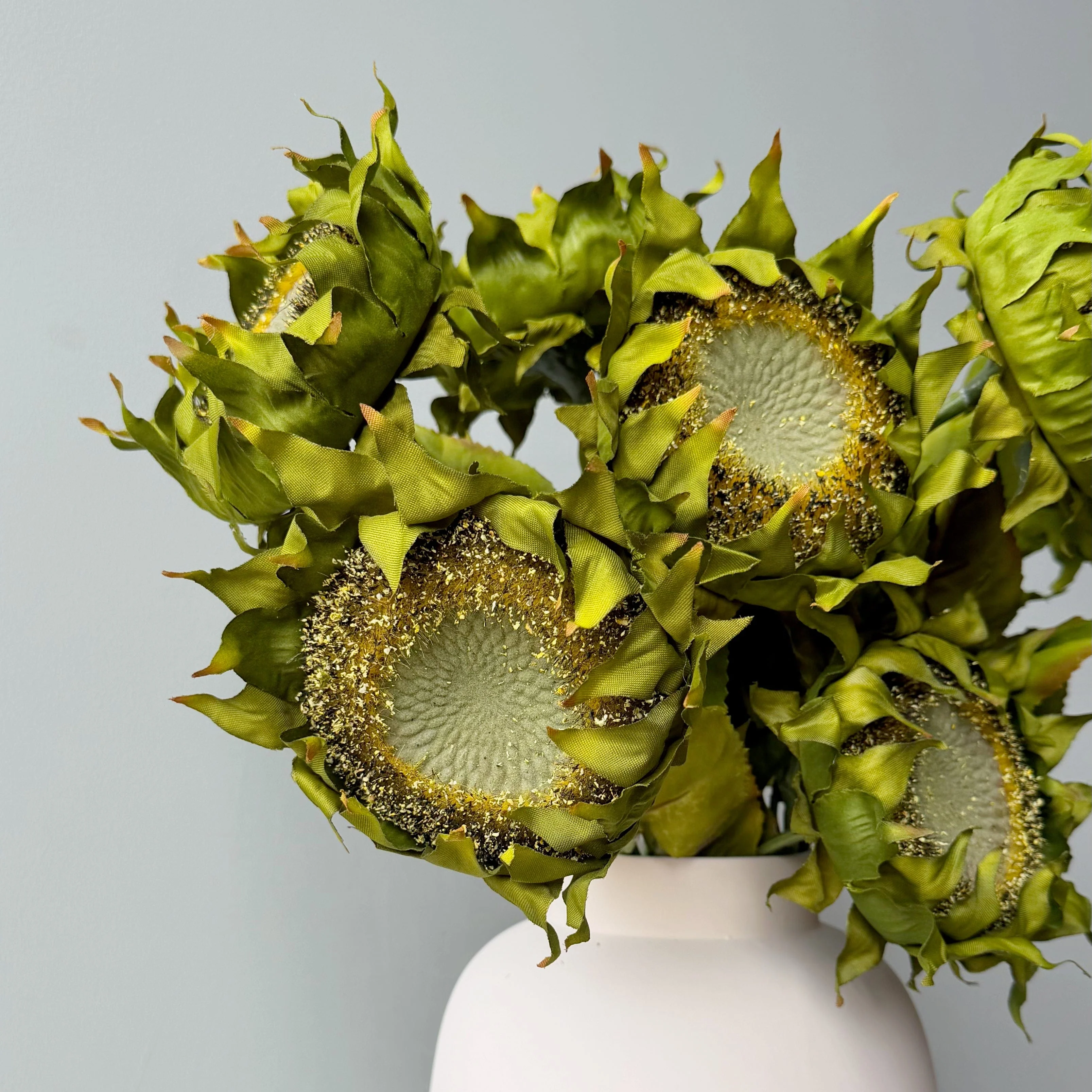 Artificial Dried Look Sunflower With Leaves - Image 2