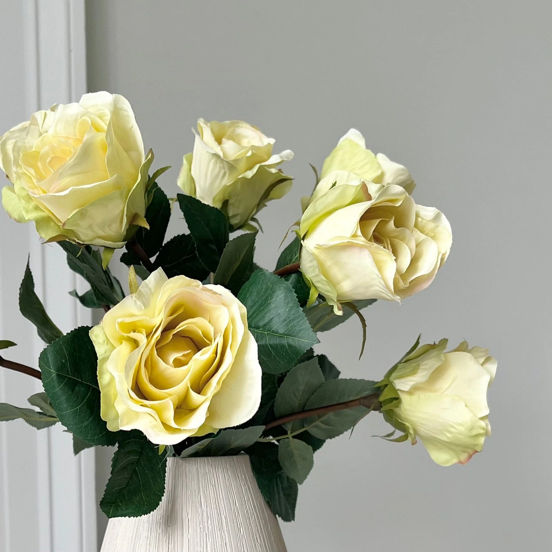 Artificial Pale Yellow Rose Bud - Image 3