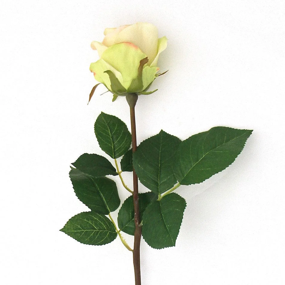 Artificial Pale Yellow Rose Bud - Image 6