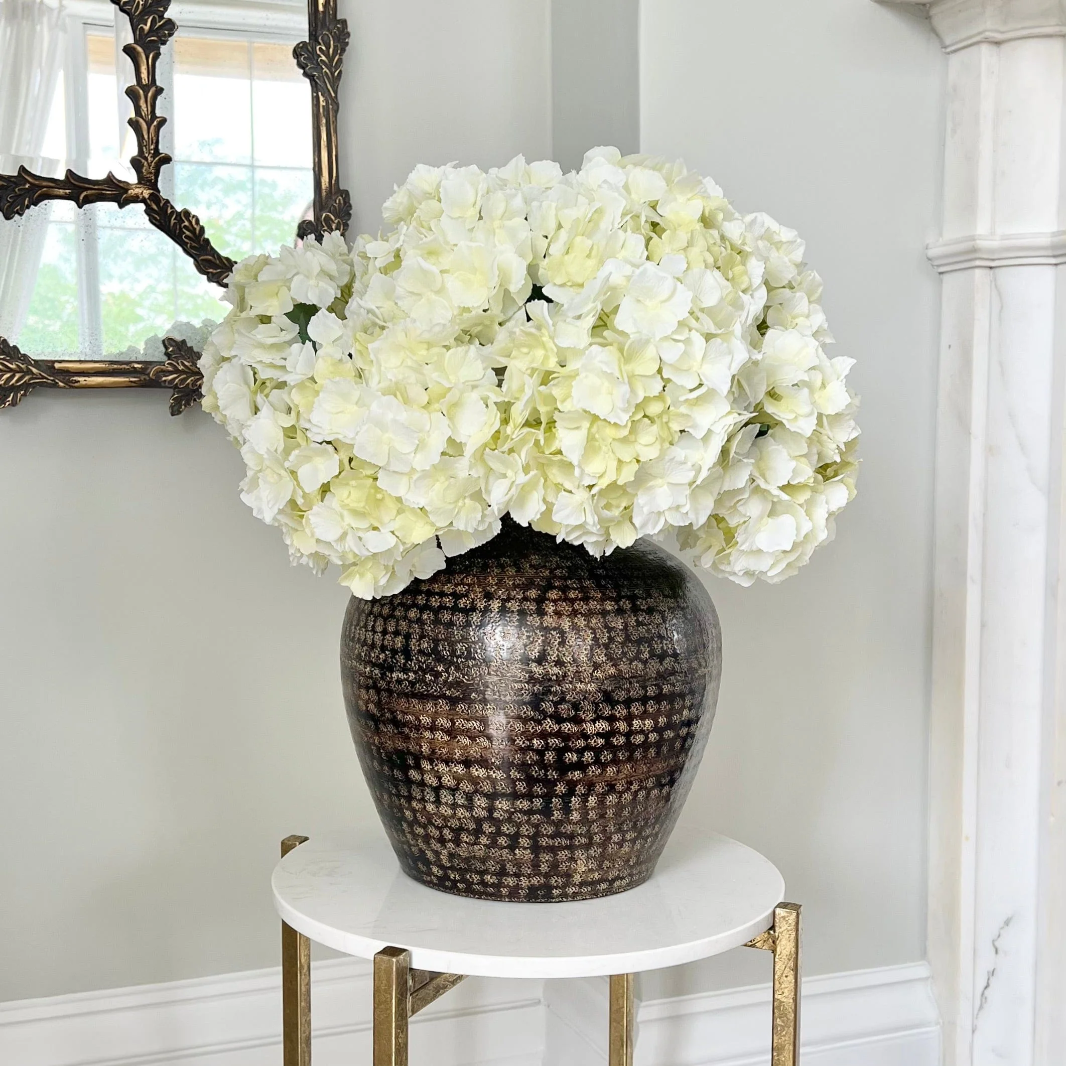 Artificial Cream Hydrangea Lacecap - Image 4