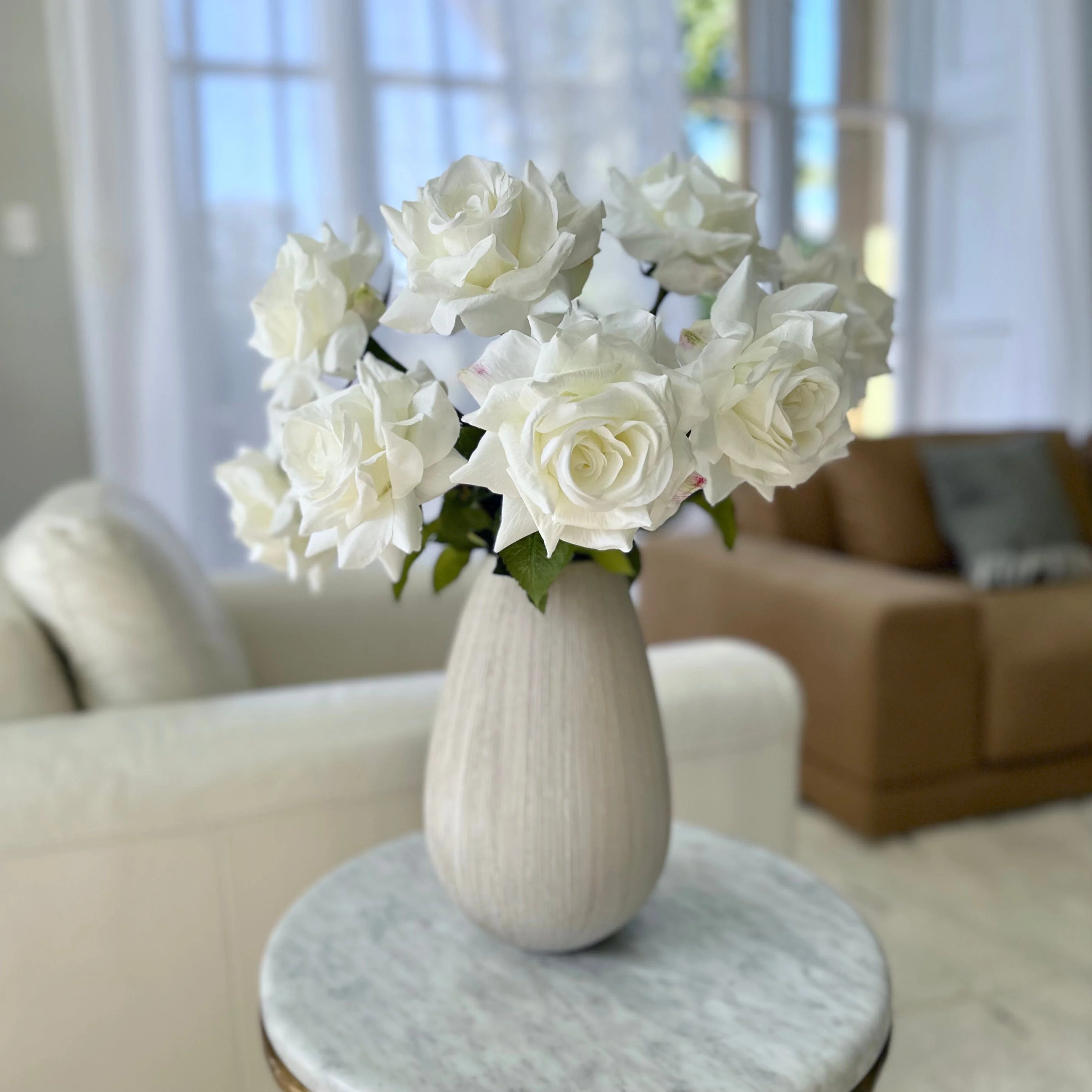 Artificial White Tea Rose - Image 7
