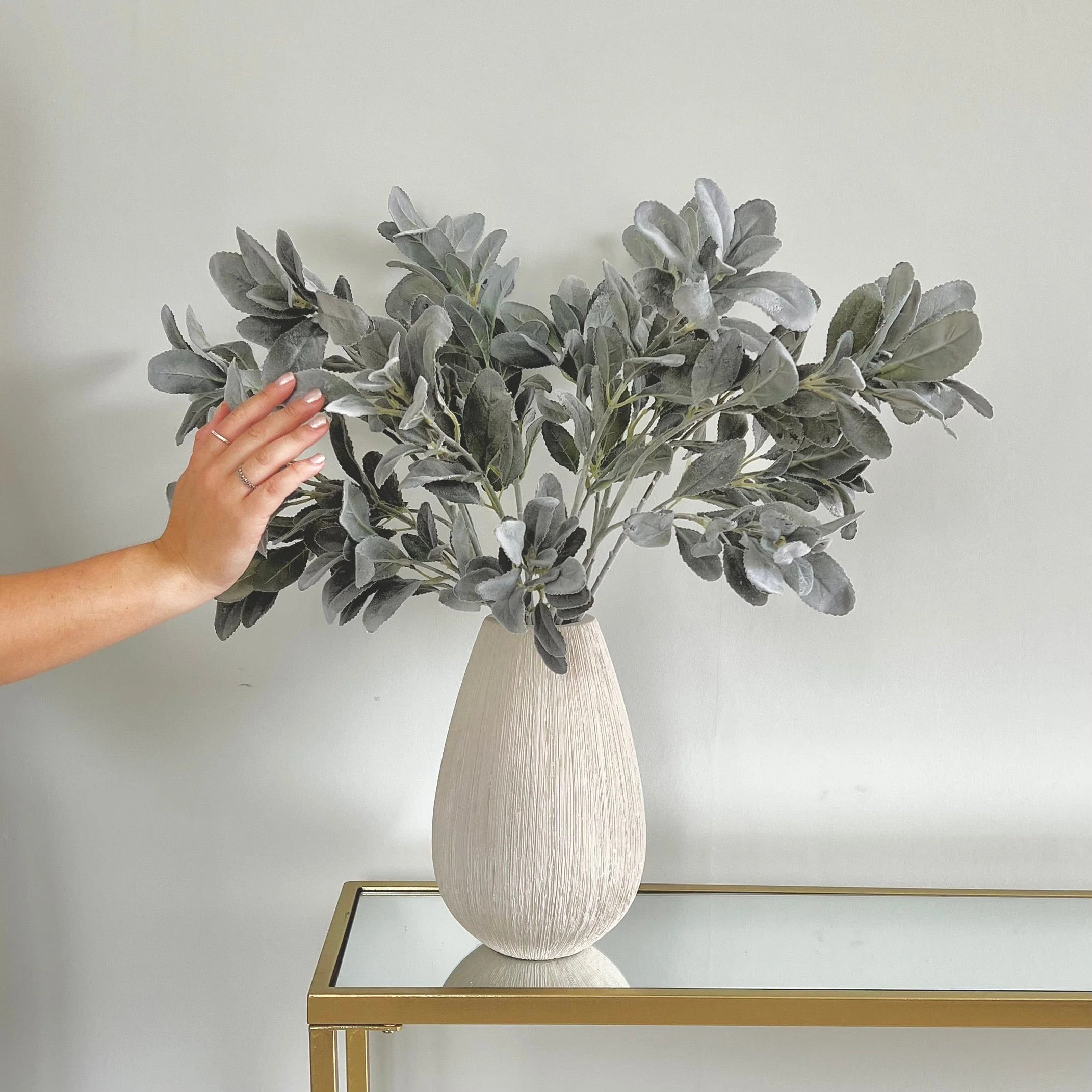 Artificial Grey & Silver Lambs Leaf - Image 4