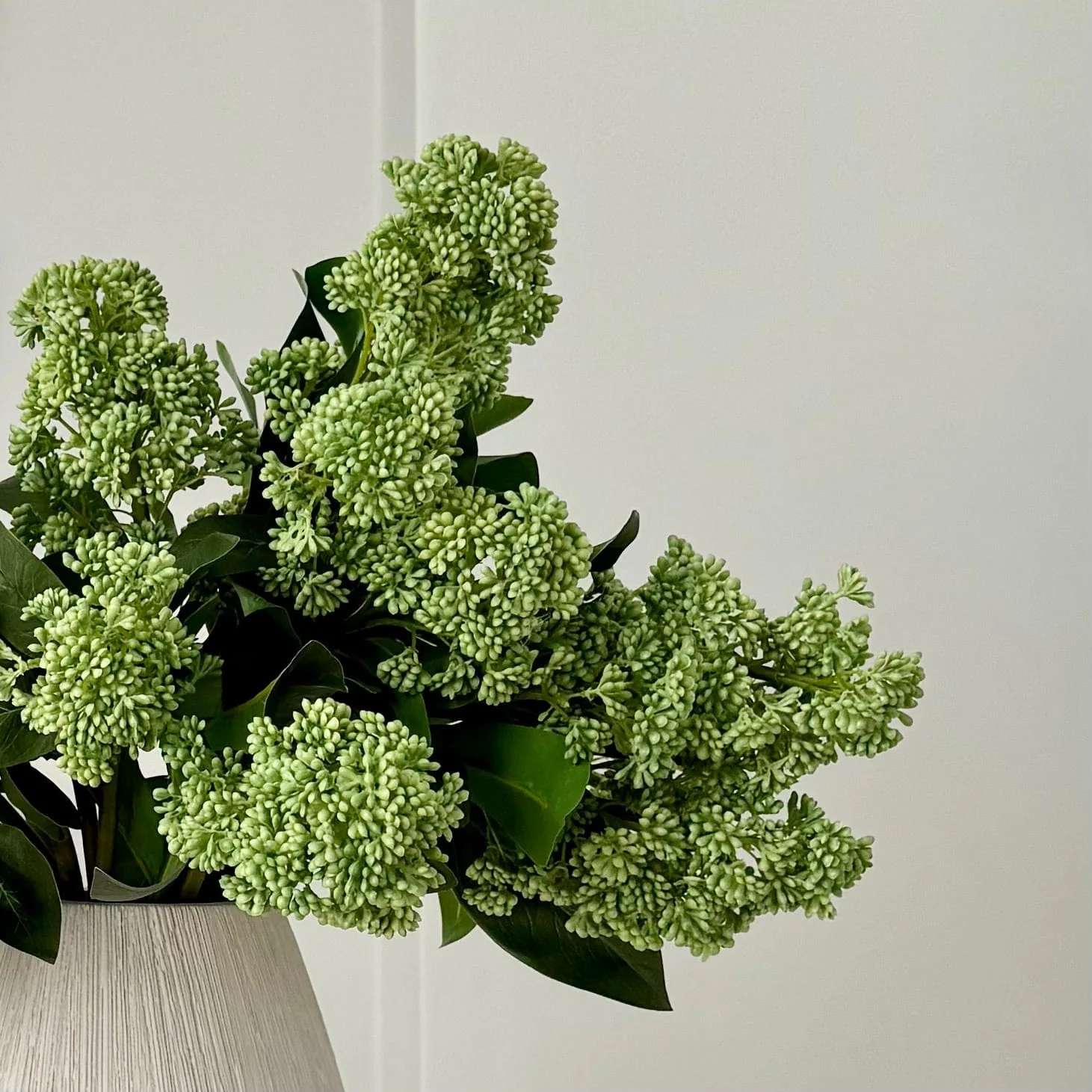 Artificial Green Skimmia & Bibury Vase Set - Image 2