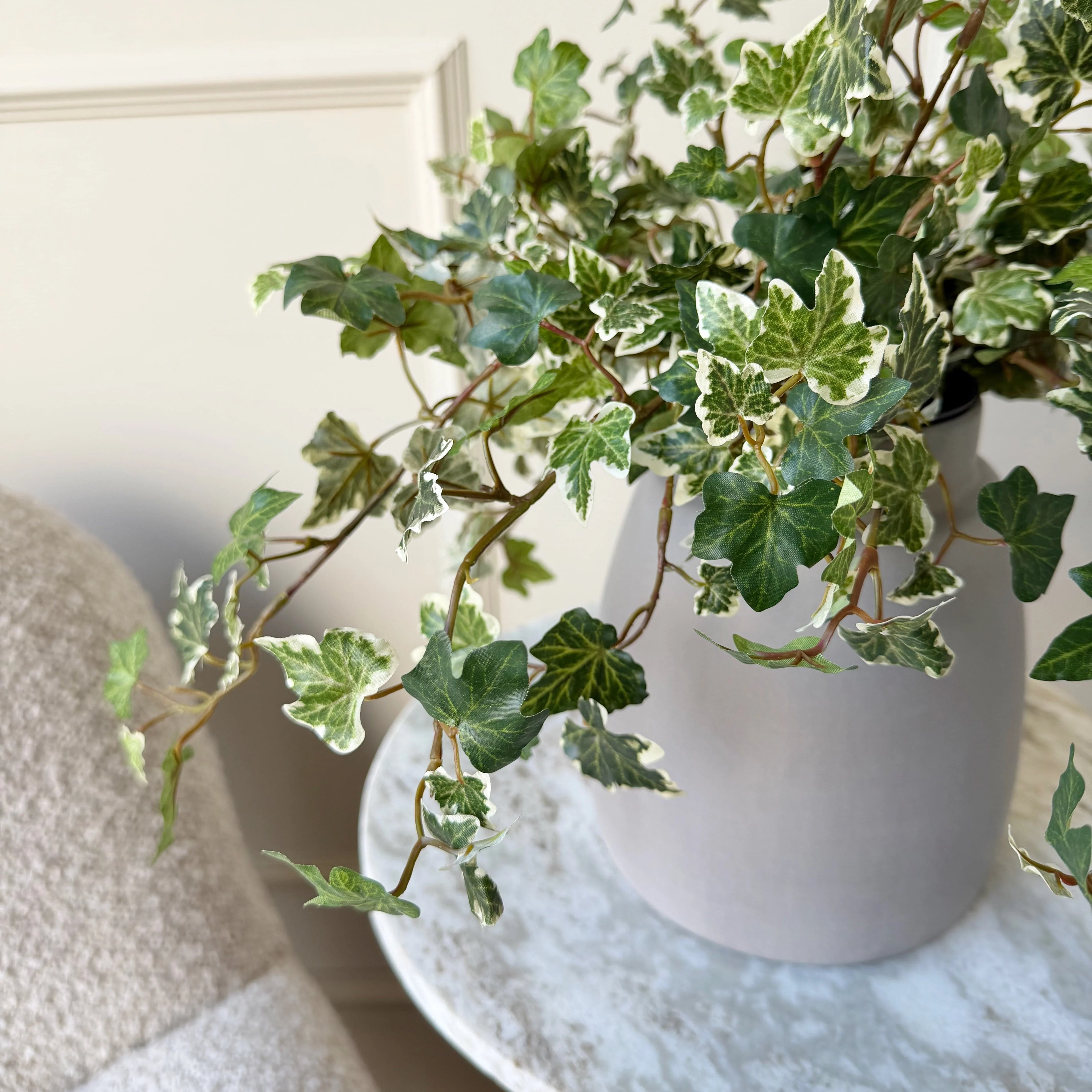Artificial Green & White Variegated Ivy In Pot - Image 5