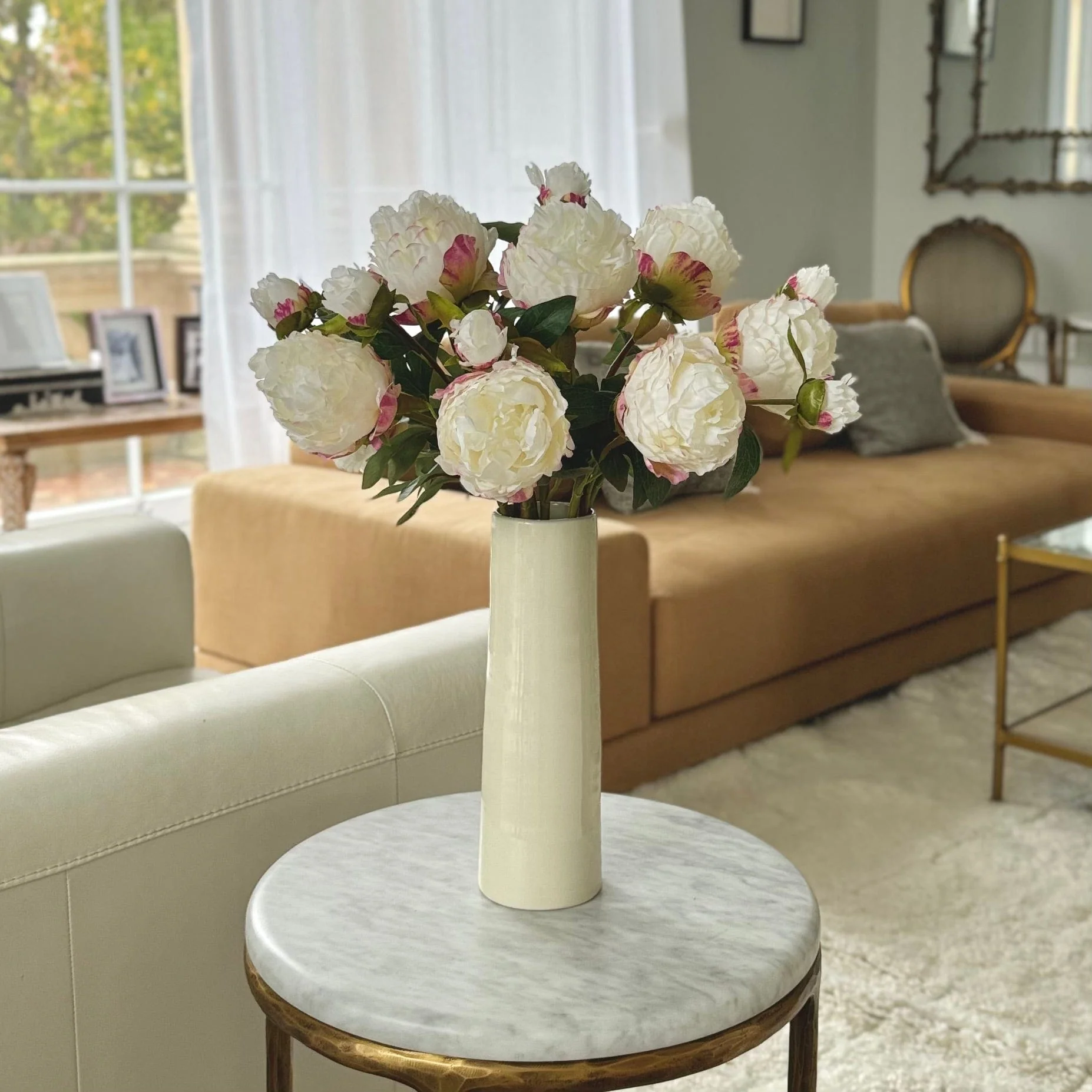 Artificial Large White Peony - Image 5