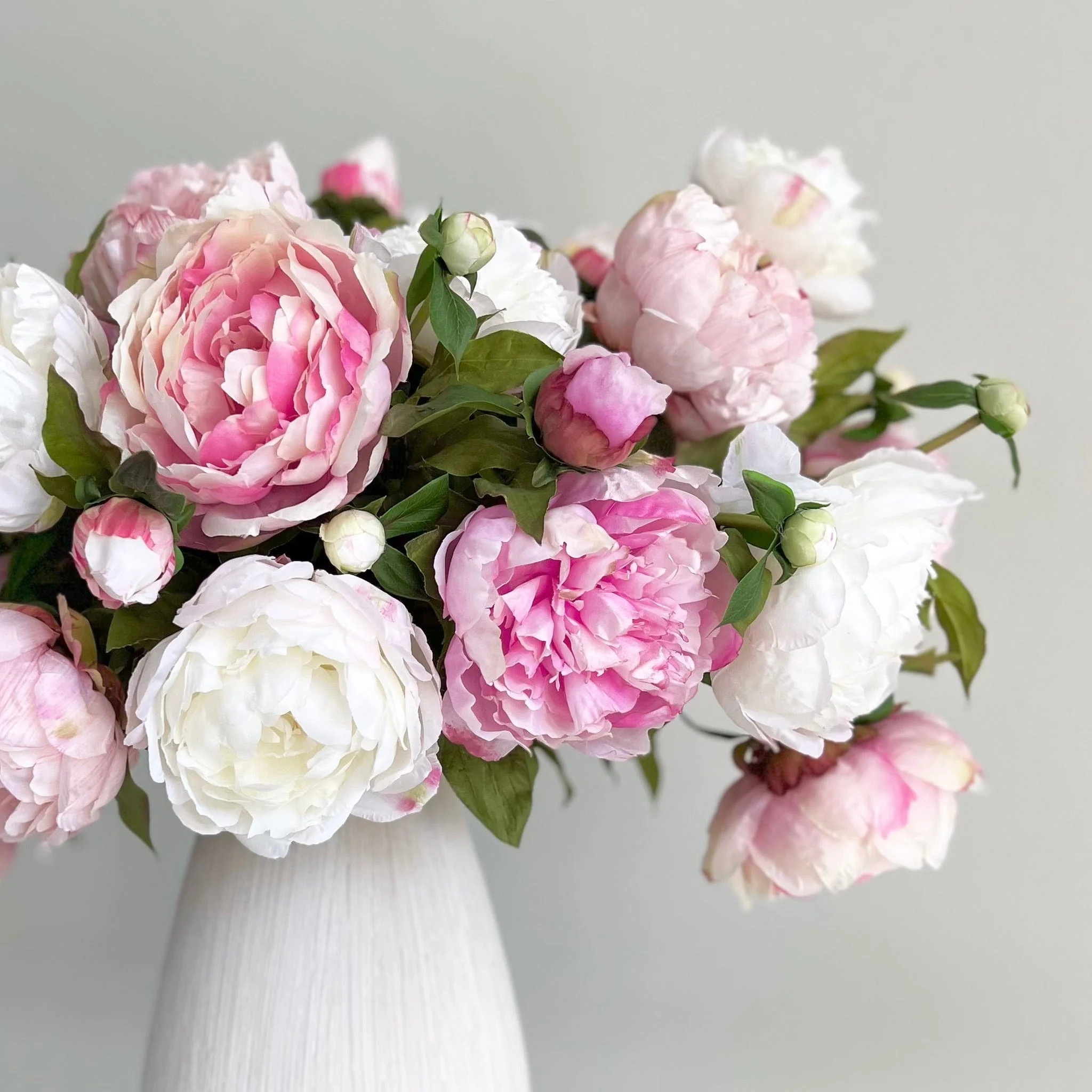 Artificial Pink & White Peony Arrangement - Image 4