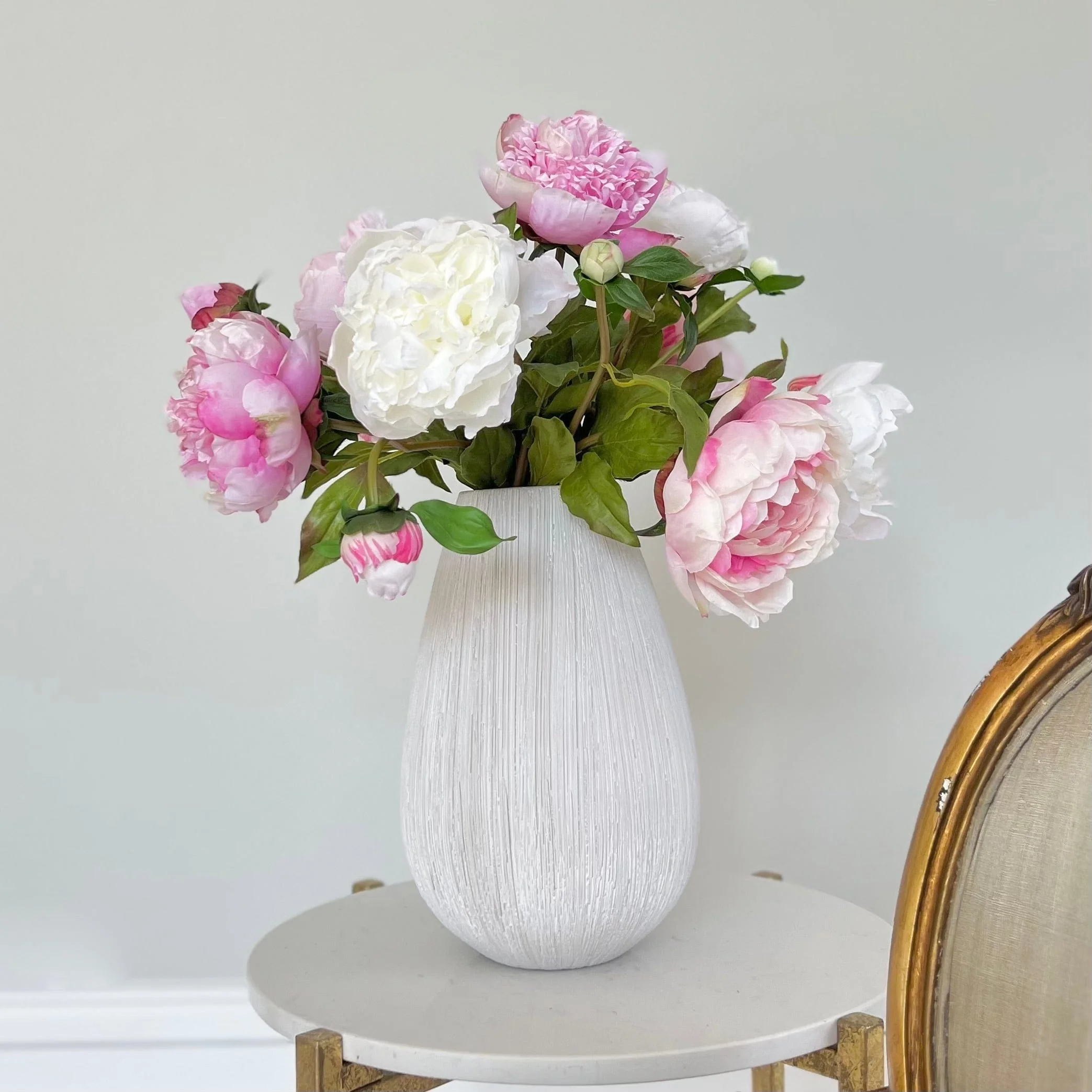 Artificial Pink & White Peony Arrangement - Image 5