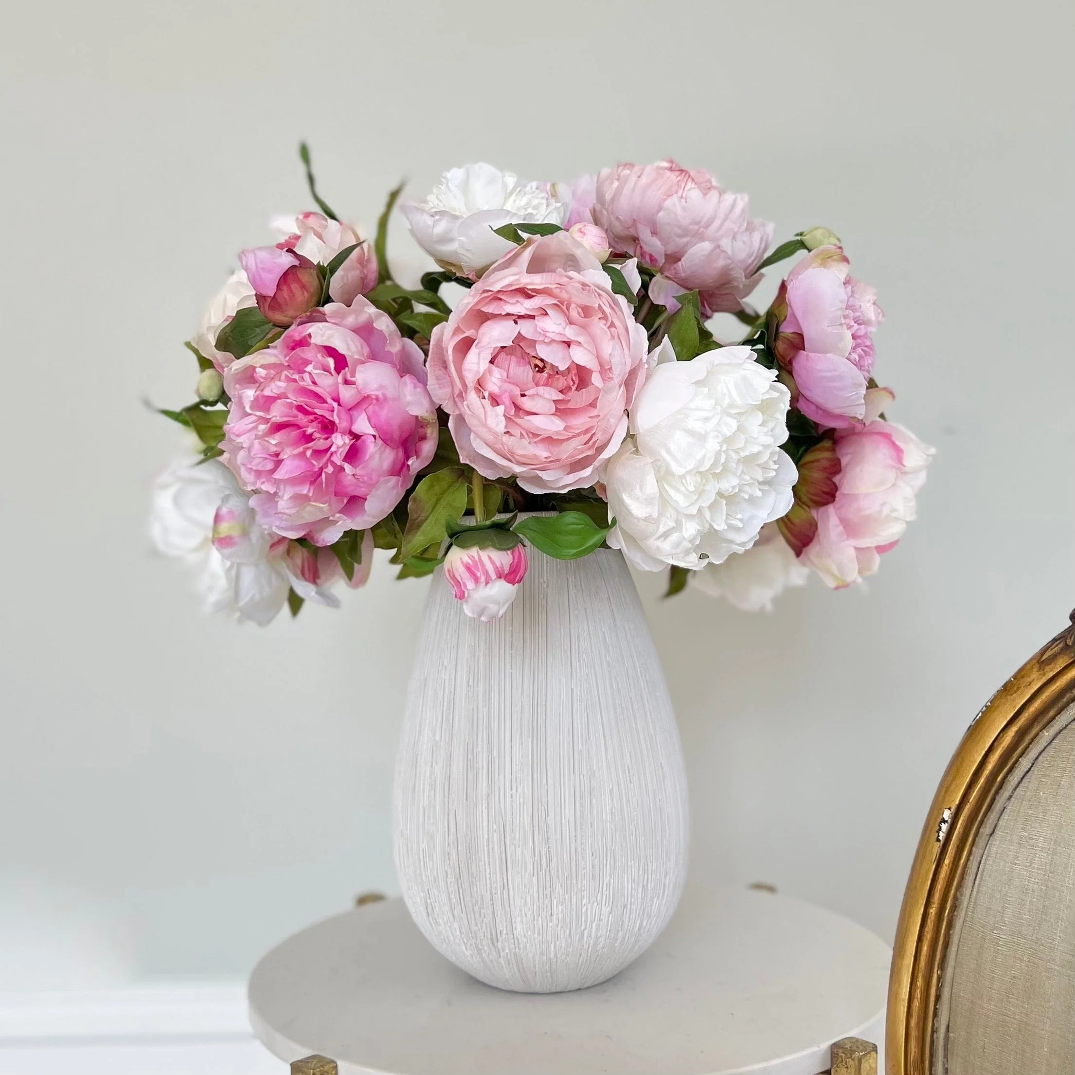 Artificial Pink & White Peony Arrangement - Image 6