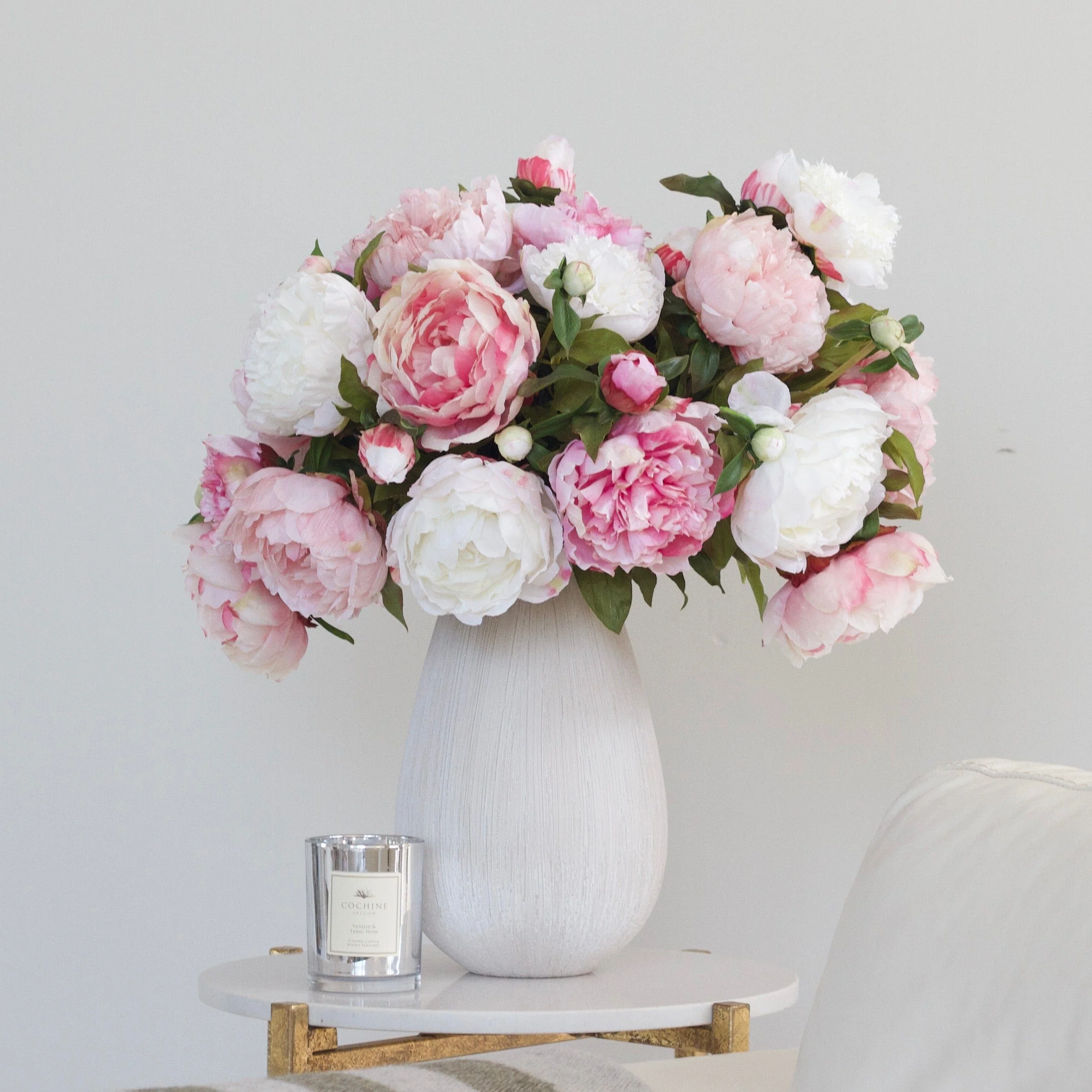 Artificial Pink & White Peony Arrangement - Image 7