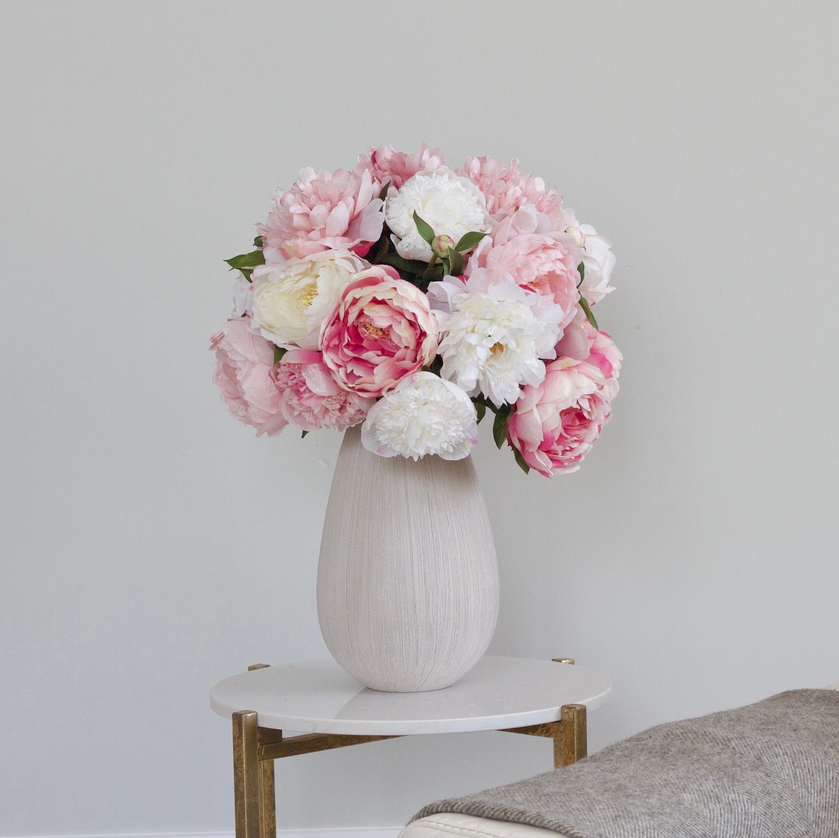 Artificial Pink & White Peony Arrangement - Image 9