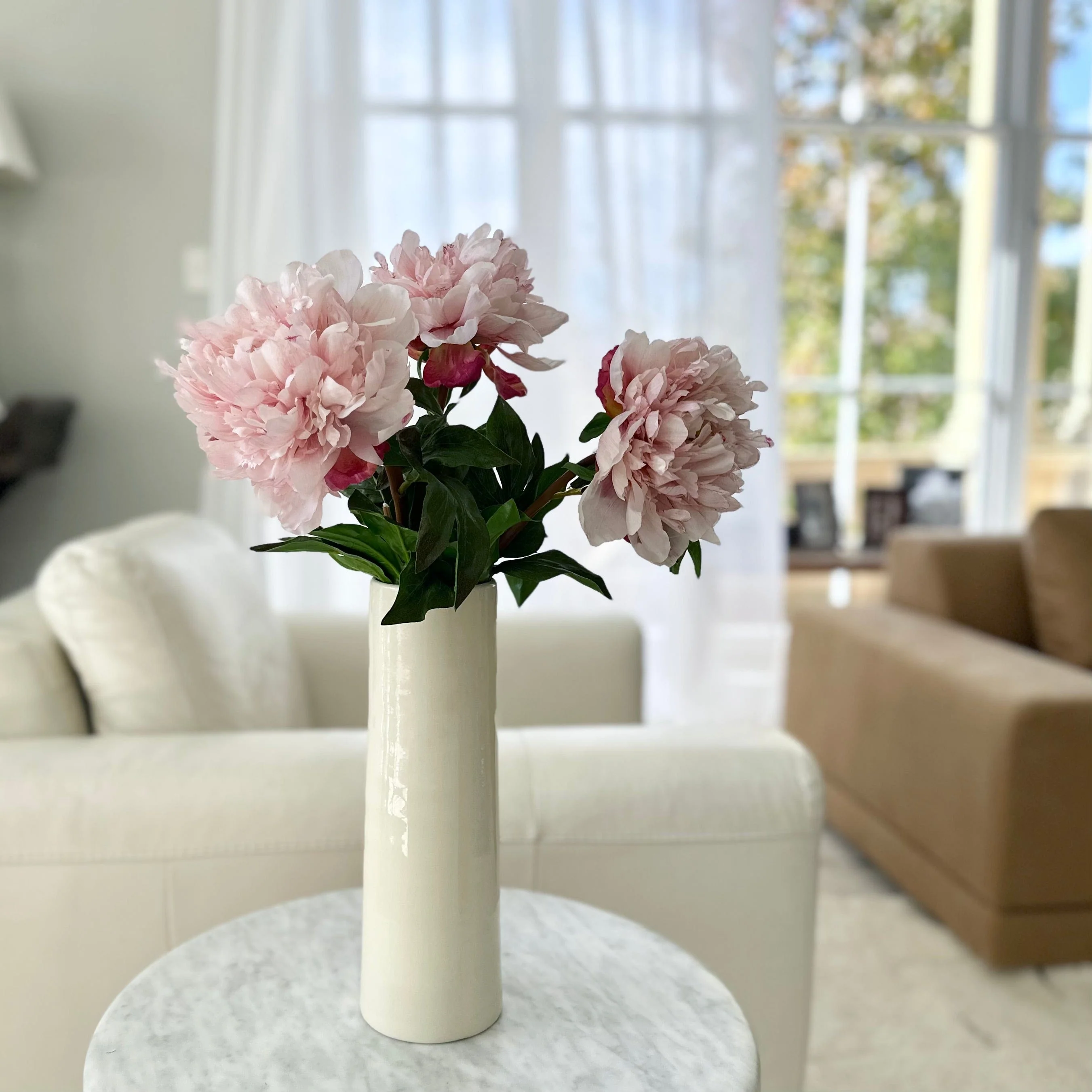 Artificial Pale Pink Extra Large Peony - Image 4
