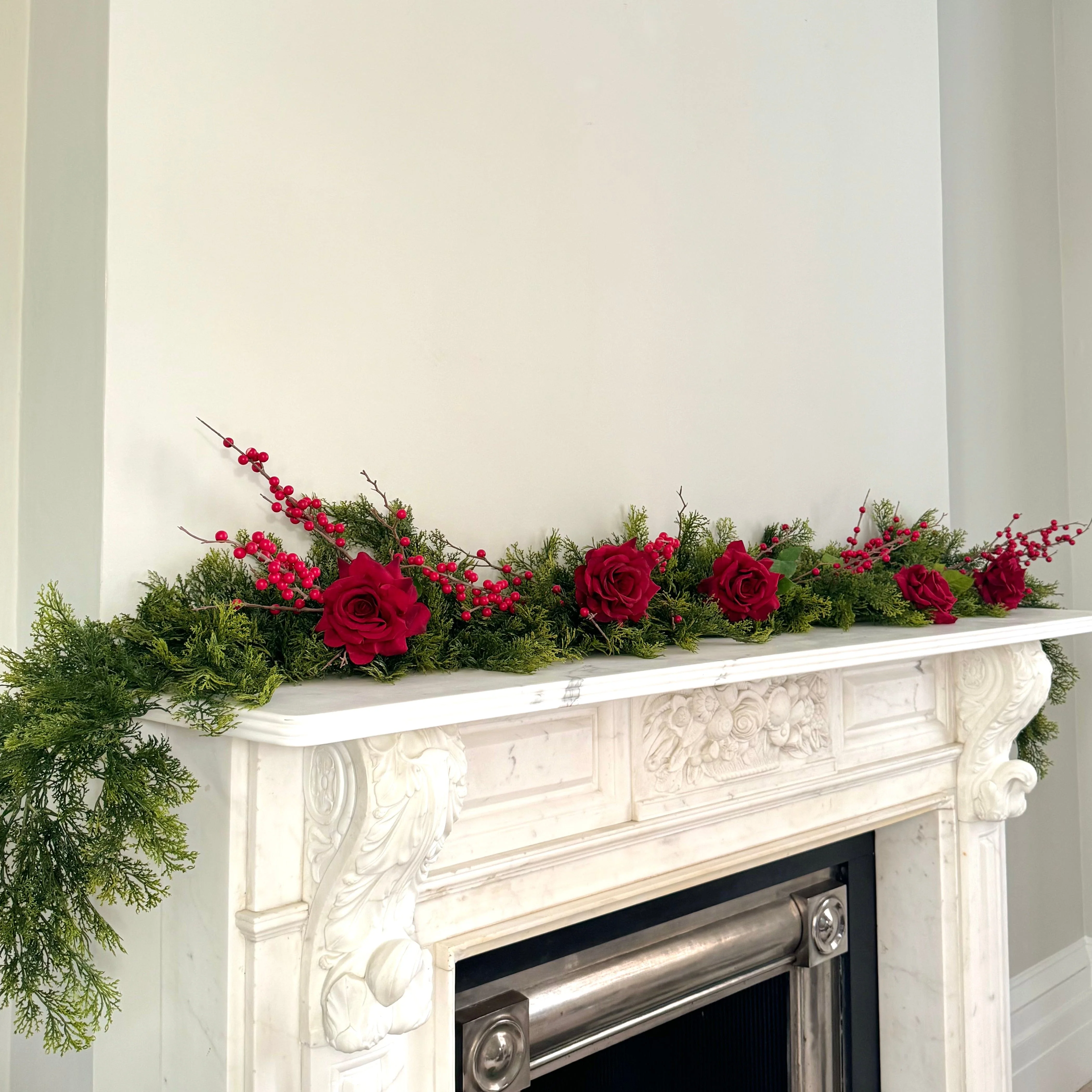 Artificial Red Cypress Bush Garland Set - Deluxe - Image 4