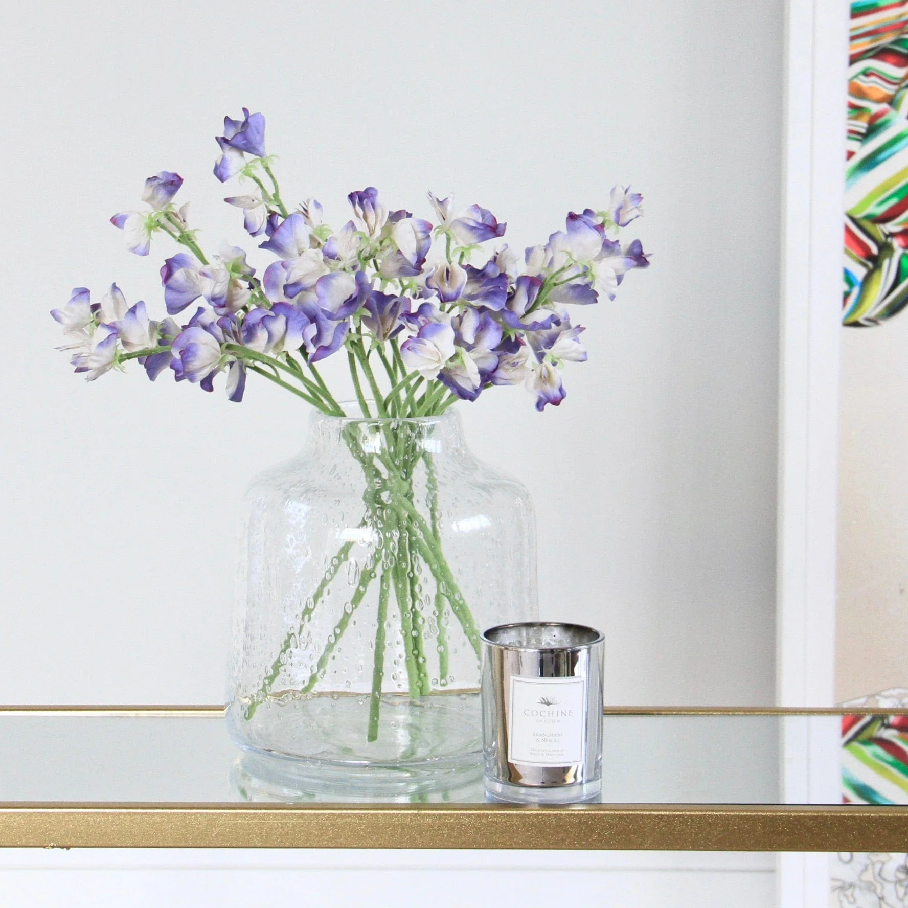 Artificial Small Blue Sweet Pea - Image 3