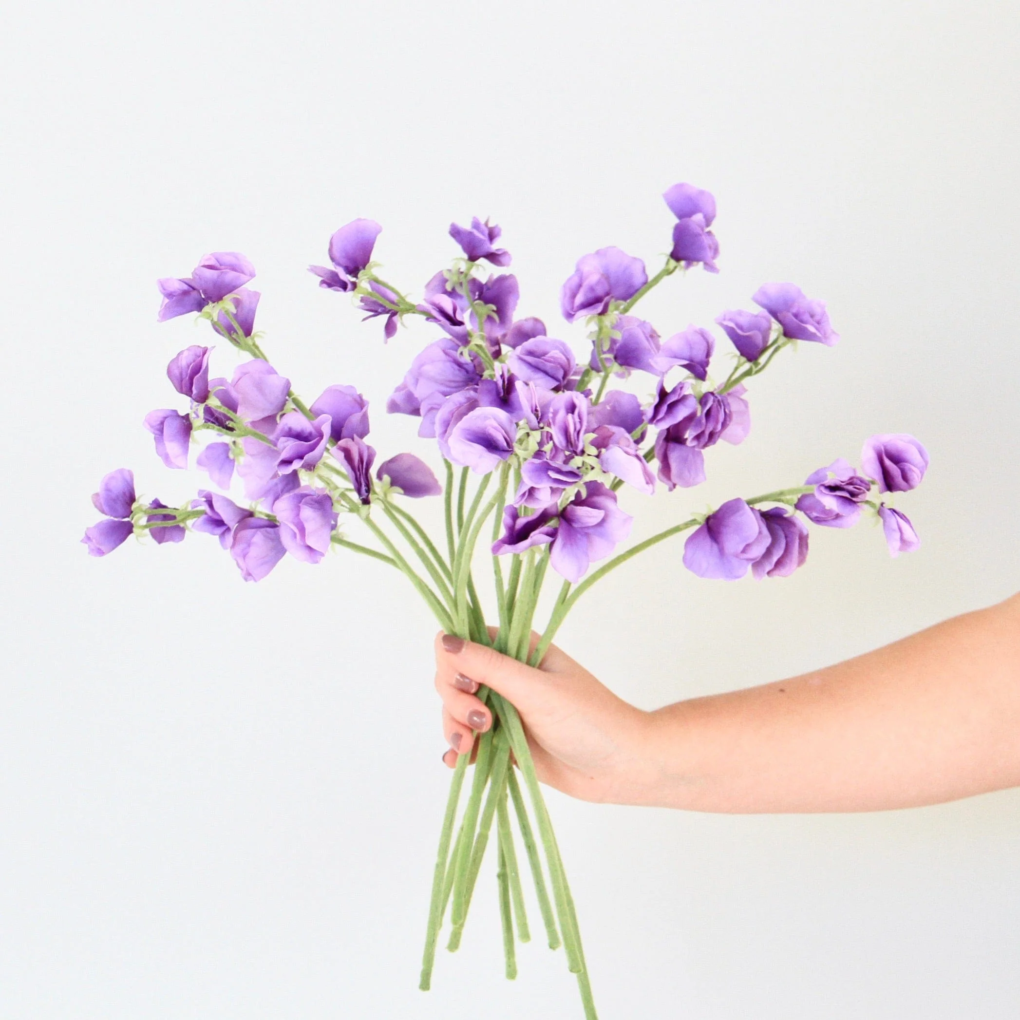 Artificial Small Dark Purple Sweet Pea - Image 6