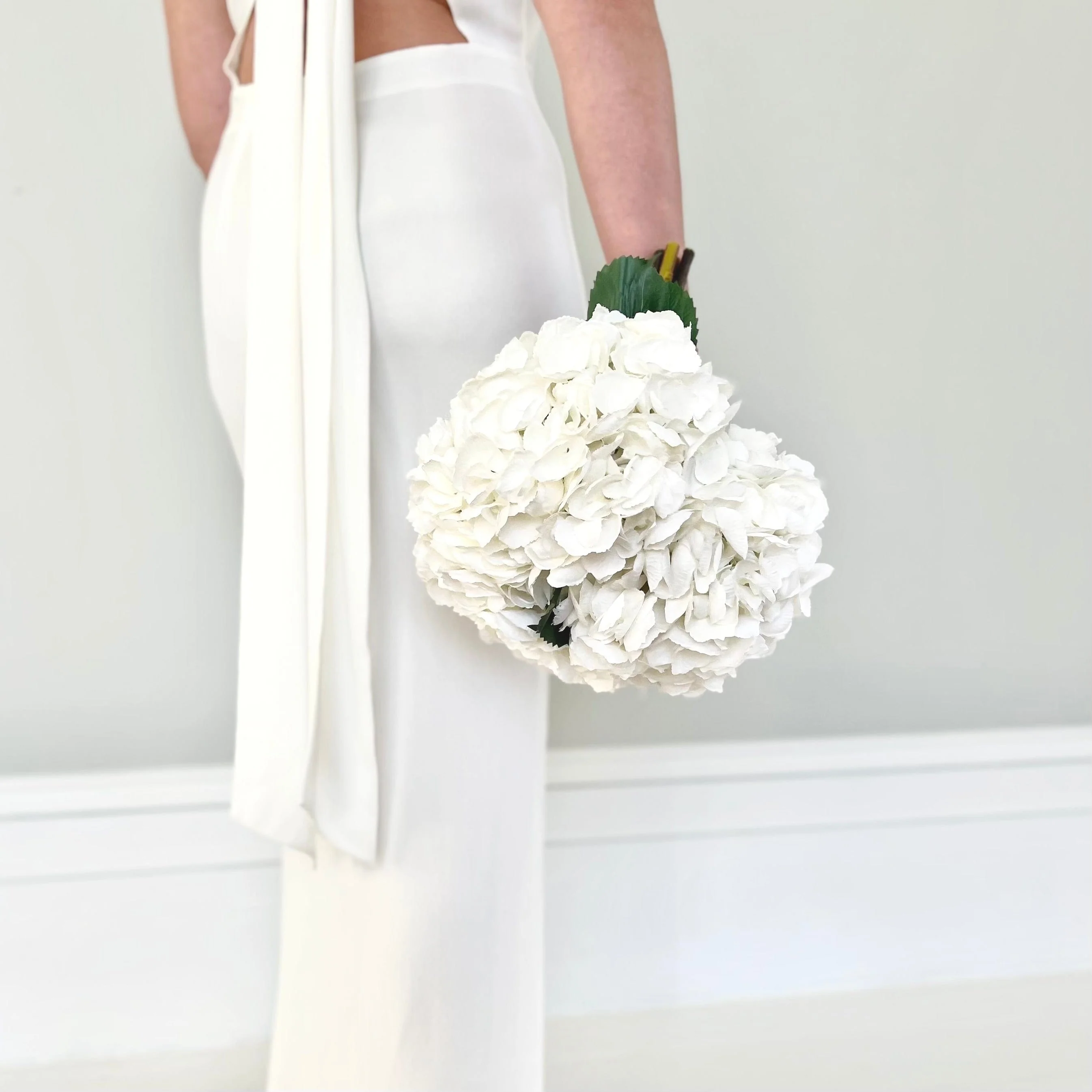 Artificial White Hydrangea Wedding Arrangement - Image 4