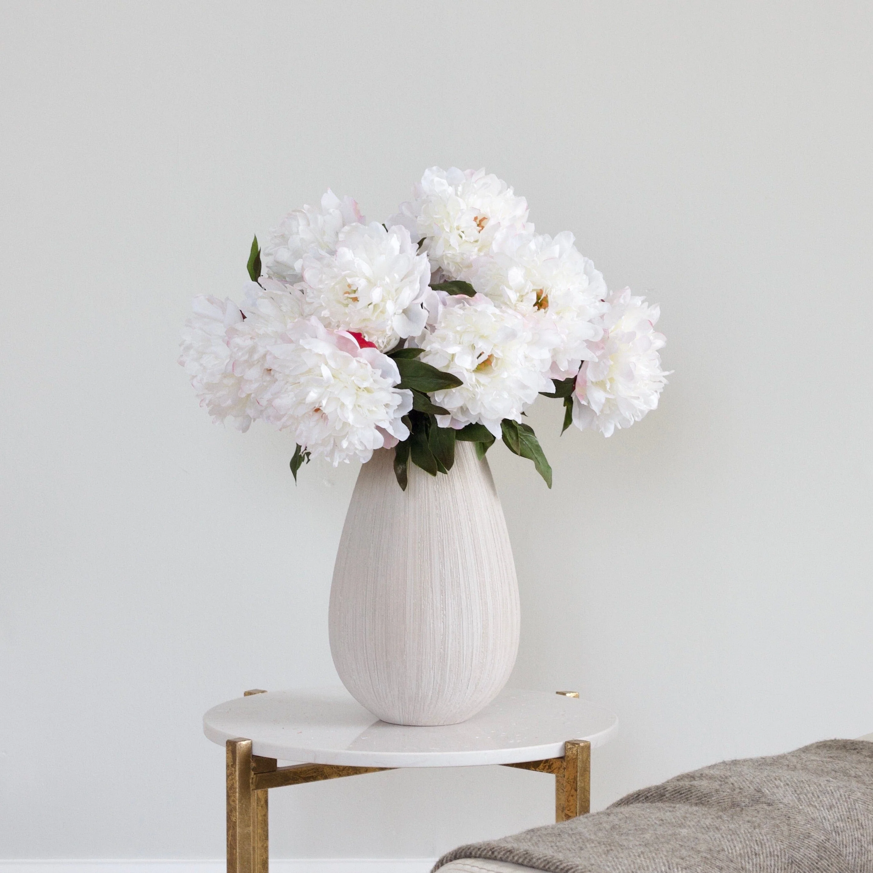 Artificial White Extra Large Peony - Image 4