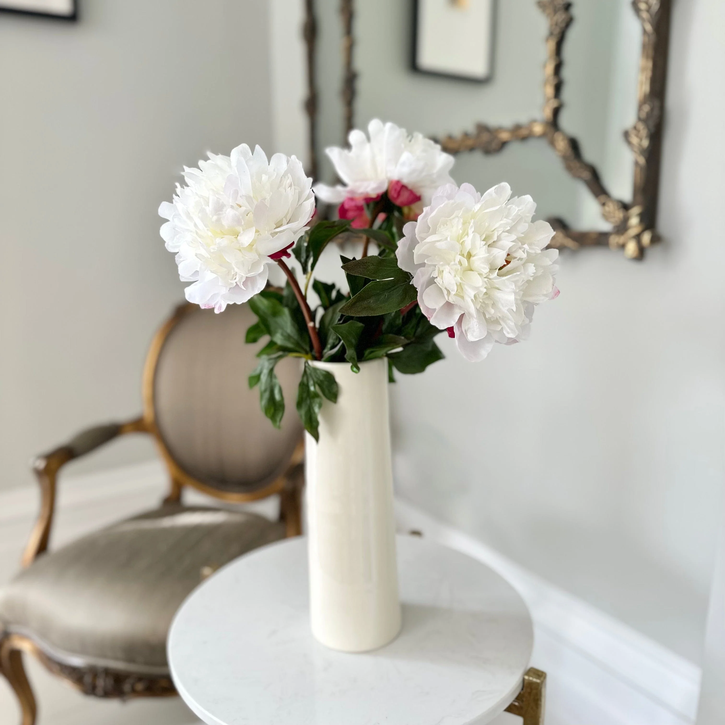 Artificial White Extra Large Peony - Image 5