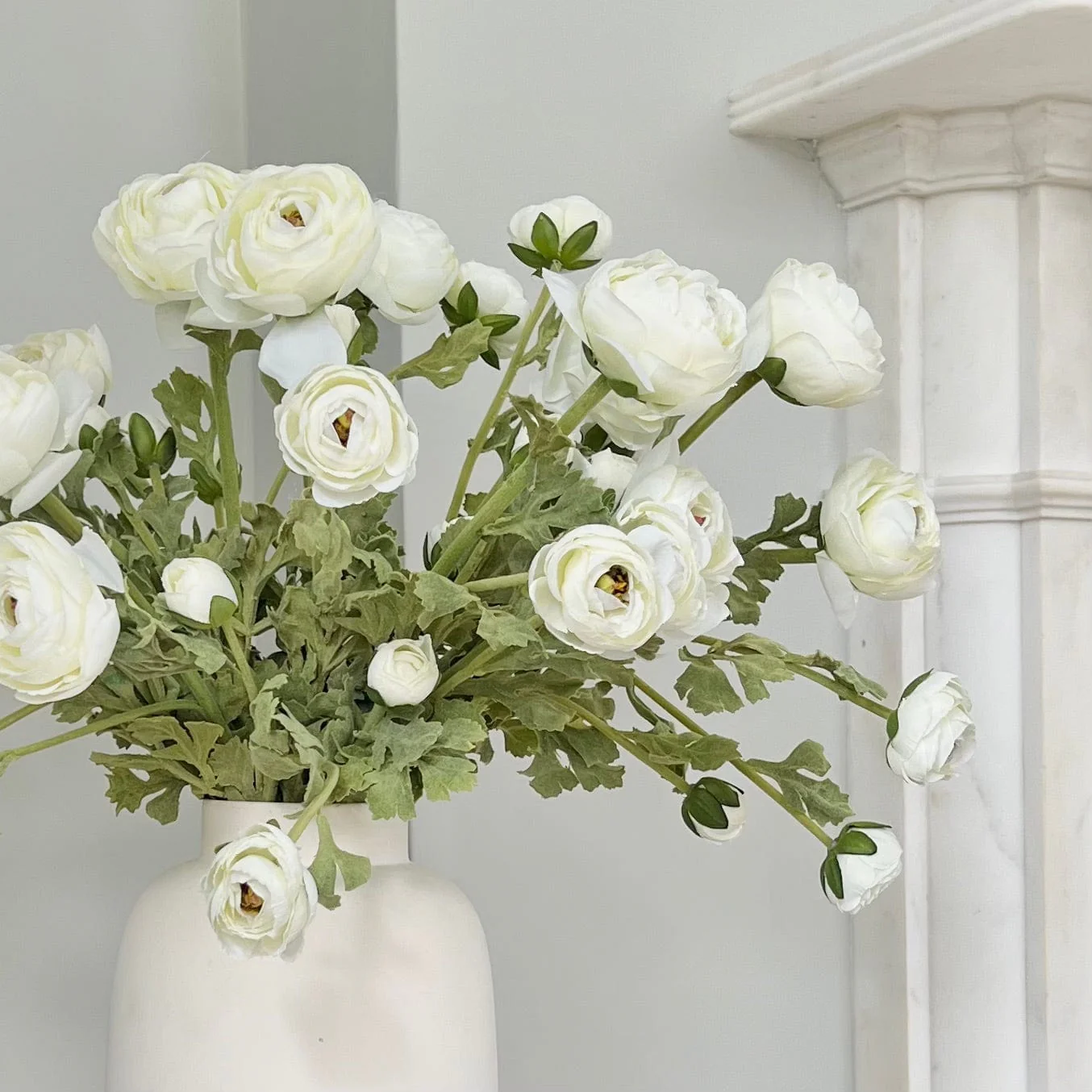 Artificial White Ranunculus Spray - Image 3