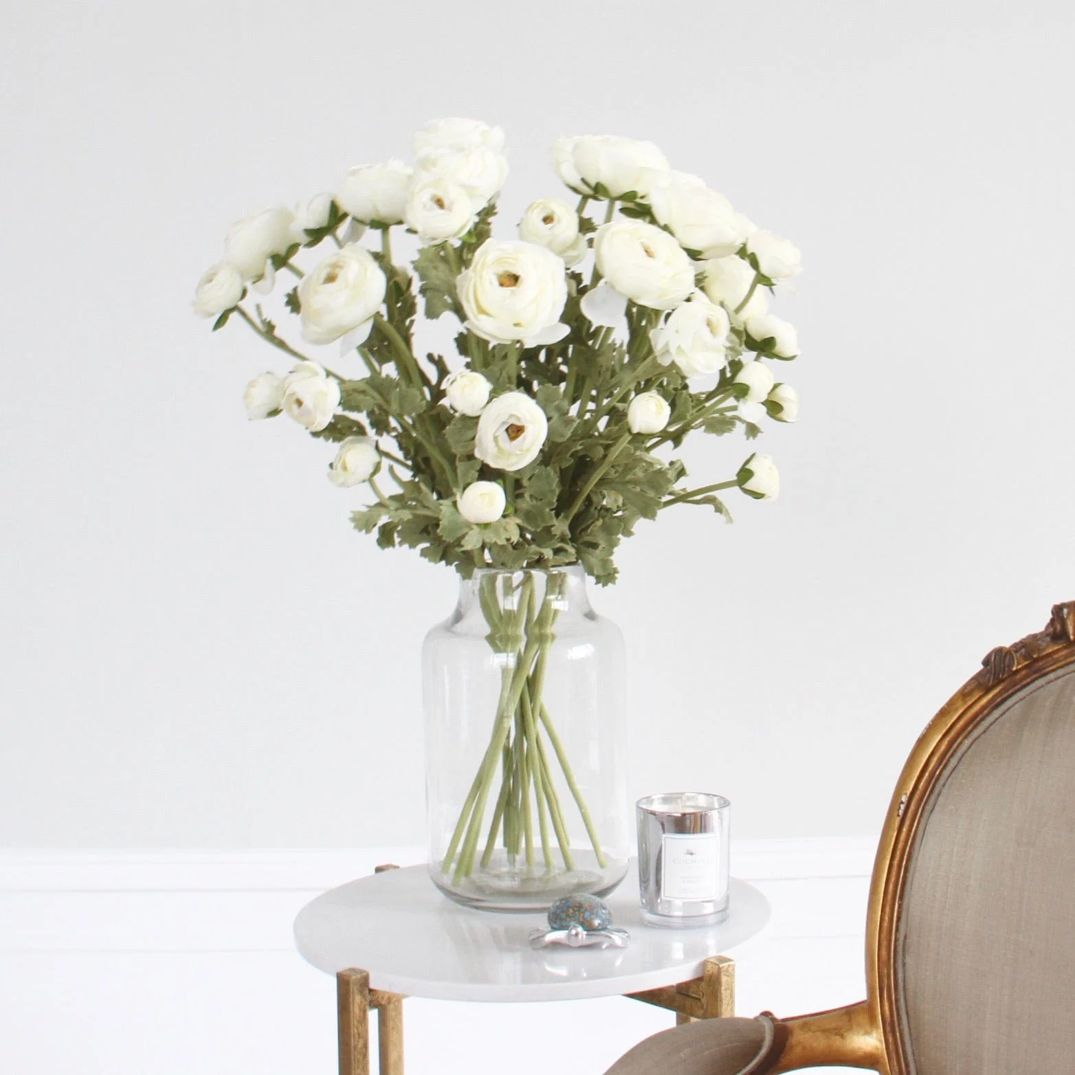 Artificial White Ranunculus Spray - Image 5