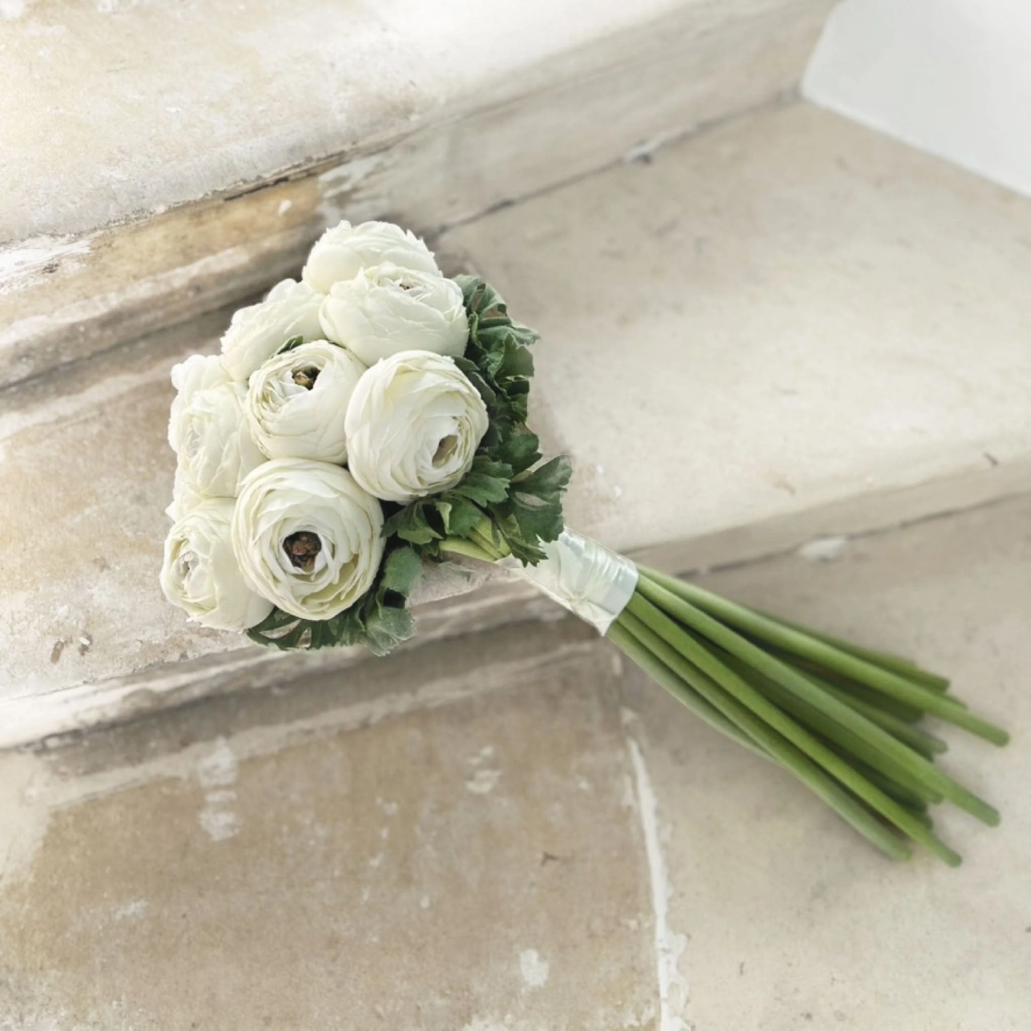 Artificial White Ranunculus Wedding Arrangement - Image 3