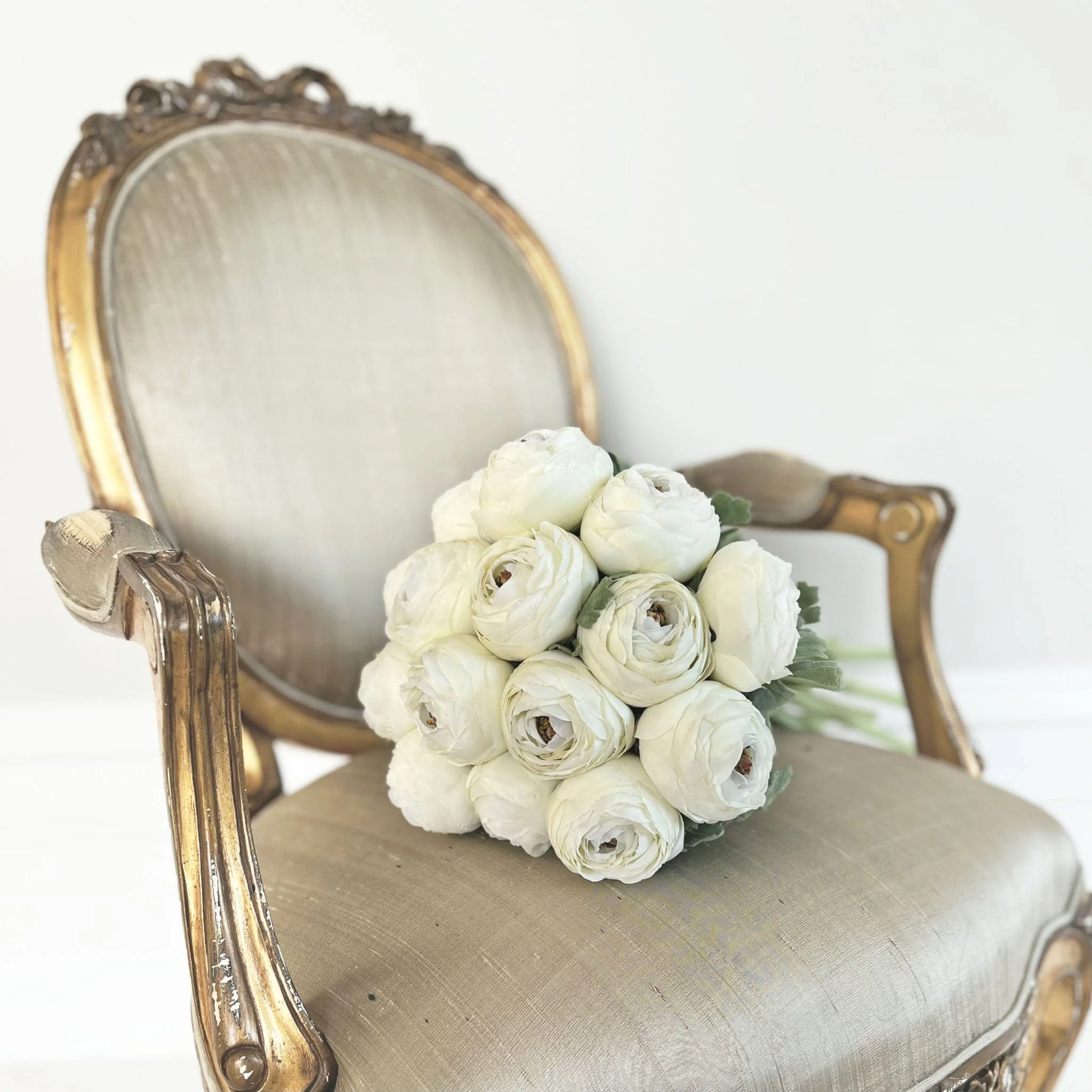 Artificial White Ranunculus Wedding Arrangement - Image 5