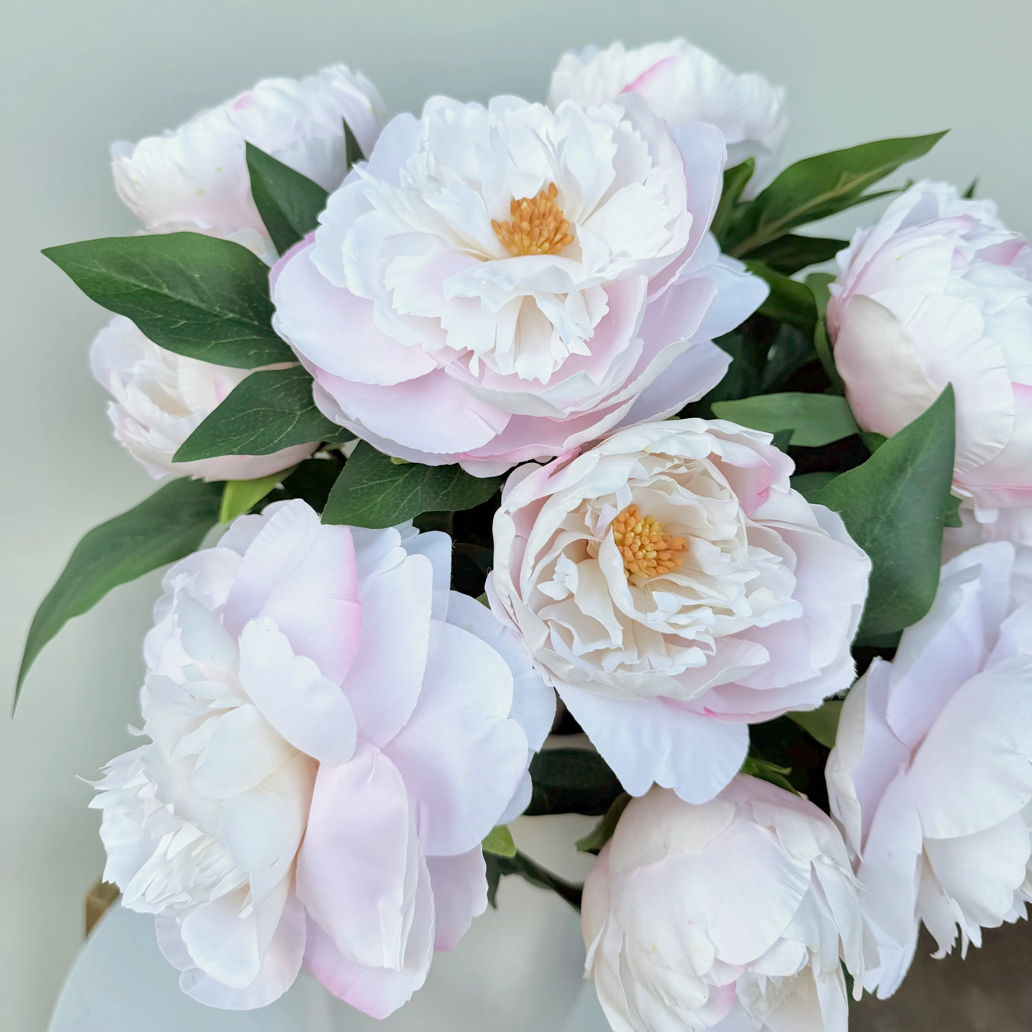 Artificial Blush Pink Two Bloom Real Touch Peony - Image 2