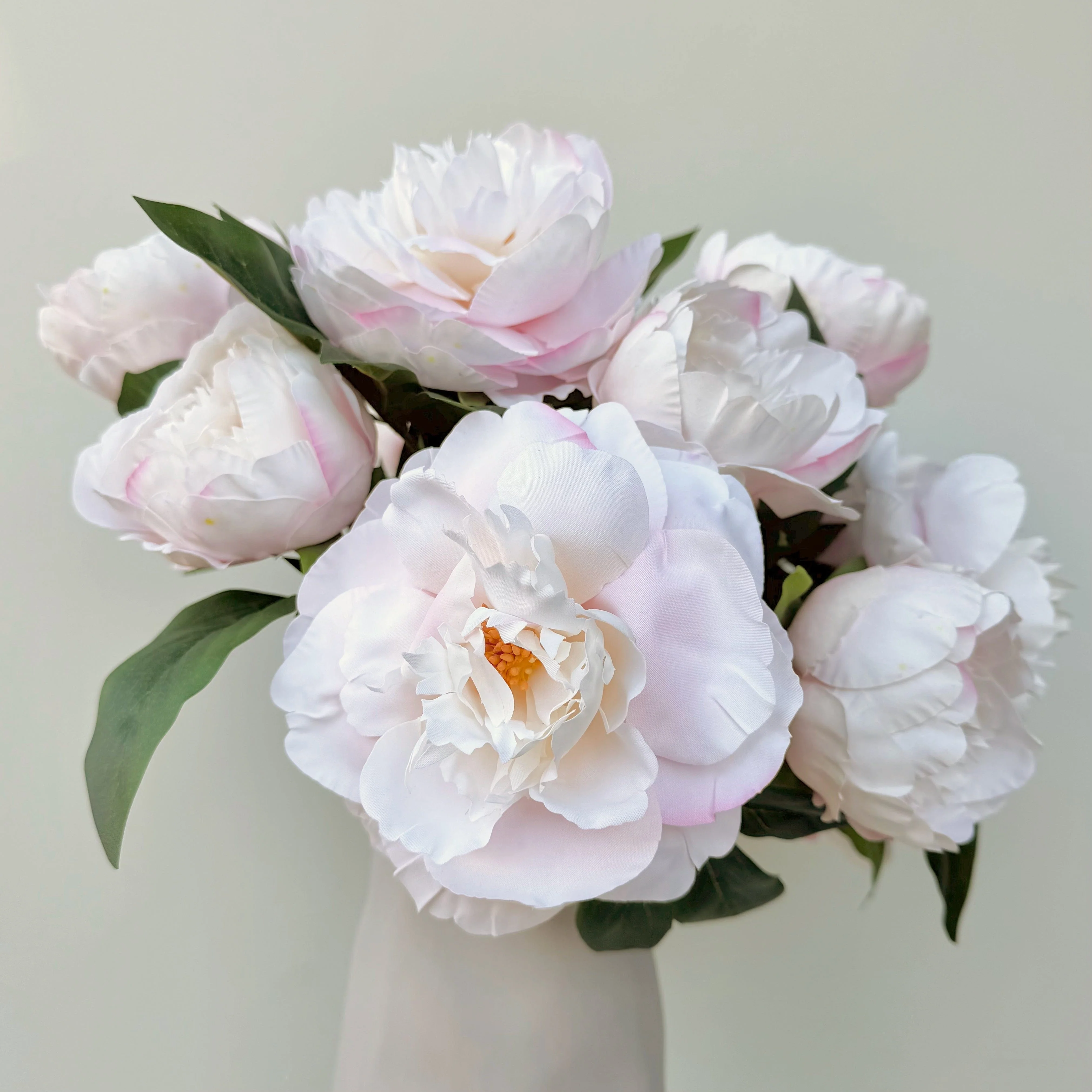 Artificial Blush Pink Two Bloom Real Touch Peony - Image 3