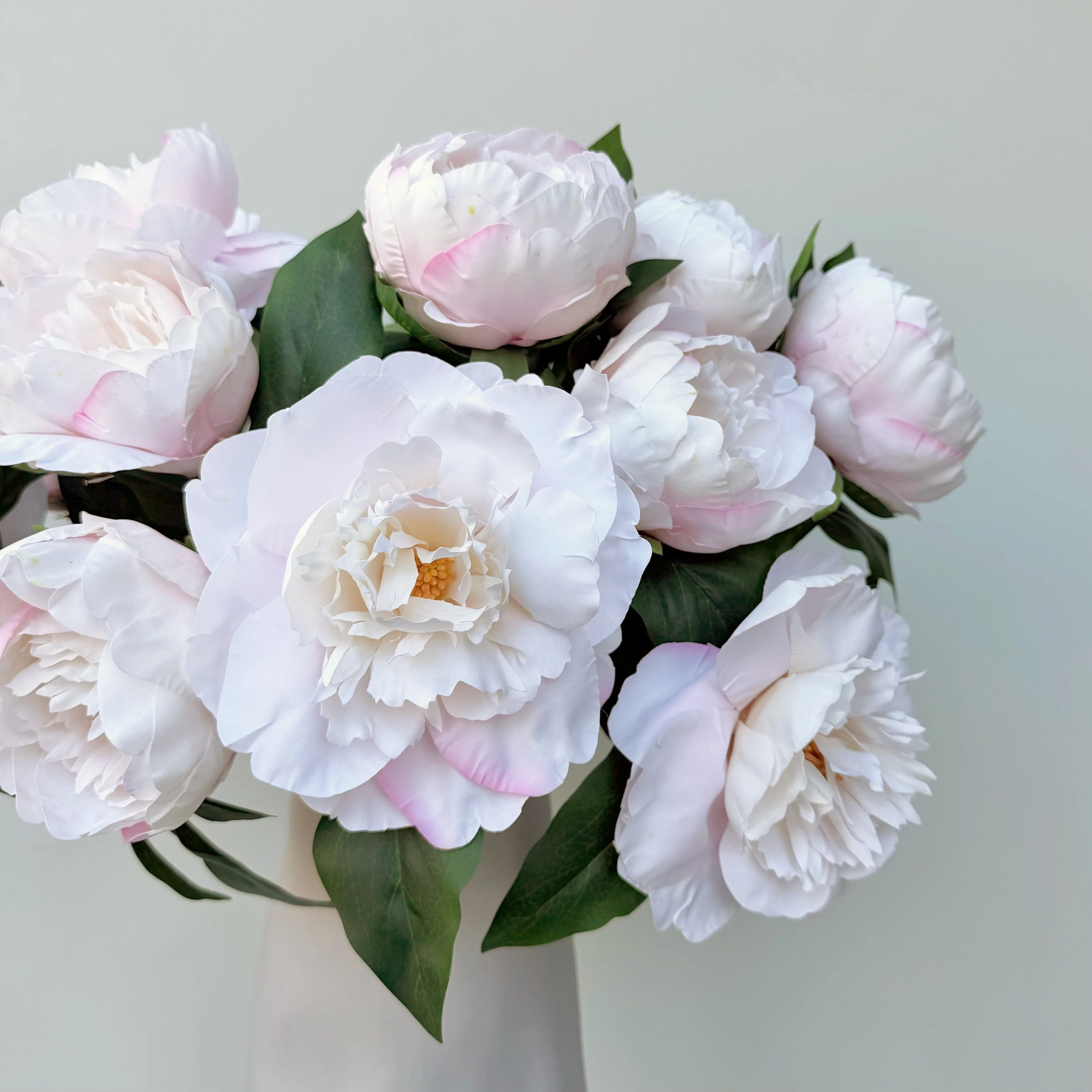 Artificial Blush Pink Two Bloom Real Touch Peony - Image 4