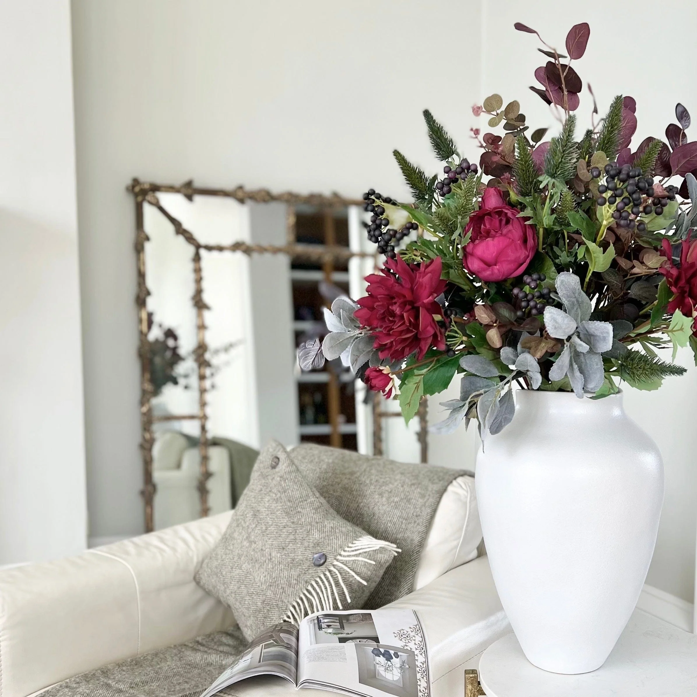 Burgundy Beauty Bouquet & Kingham Vase Set - Image 3