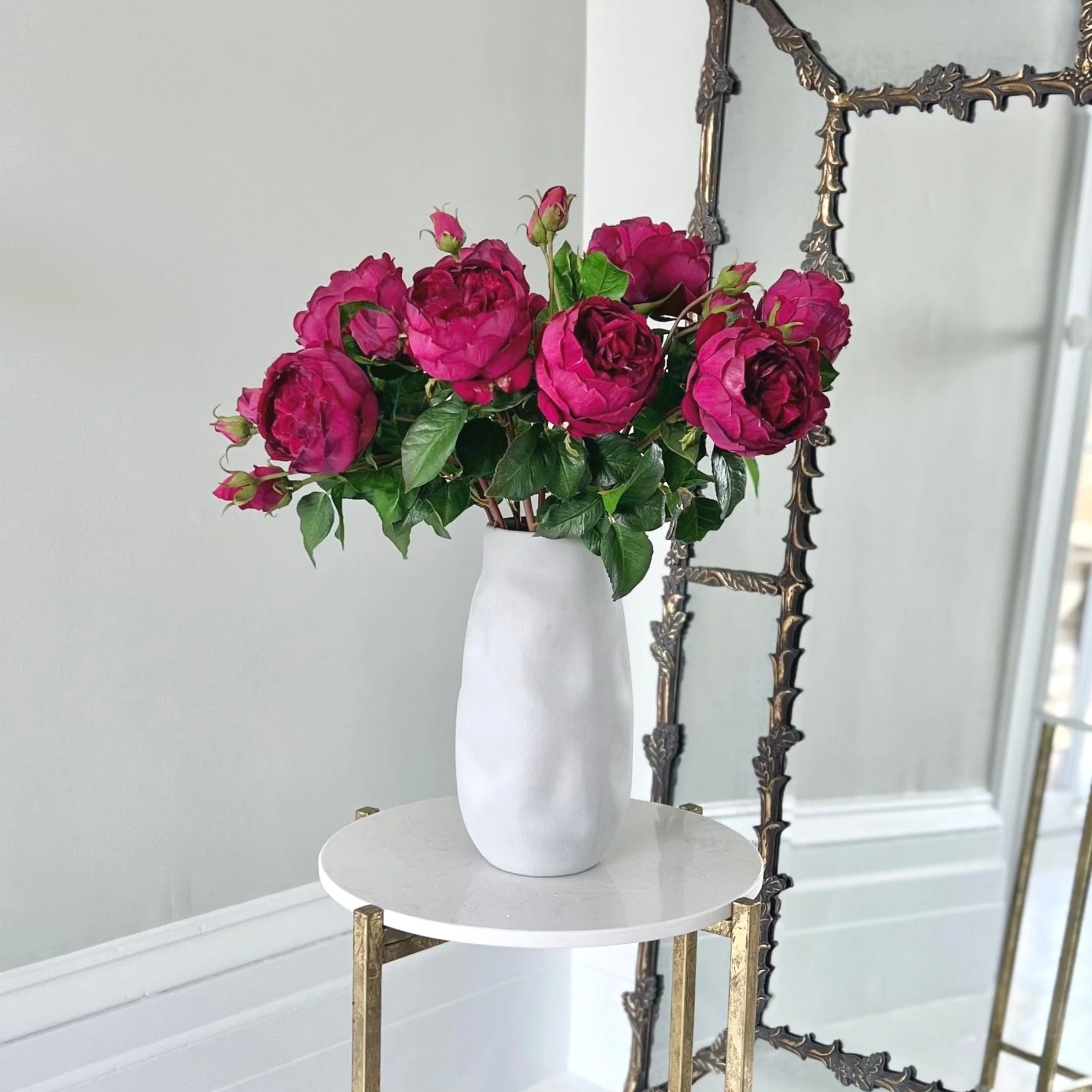 Artificial Burgundy English Rose - Image 3