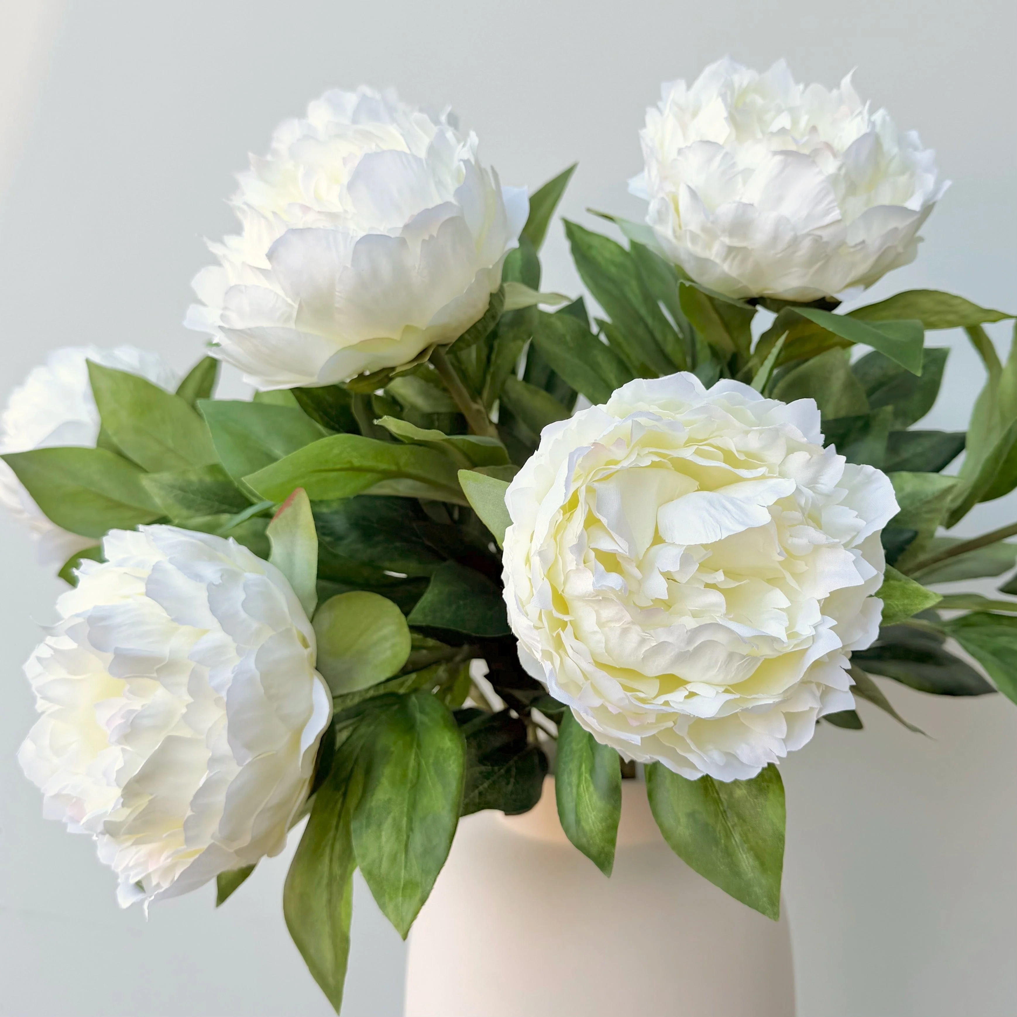 Artificial Cream Tall Peony - Image 7