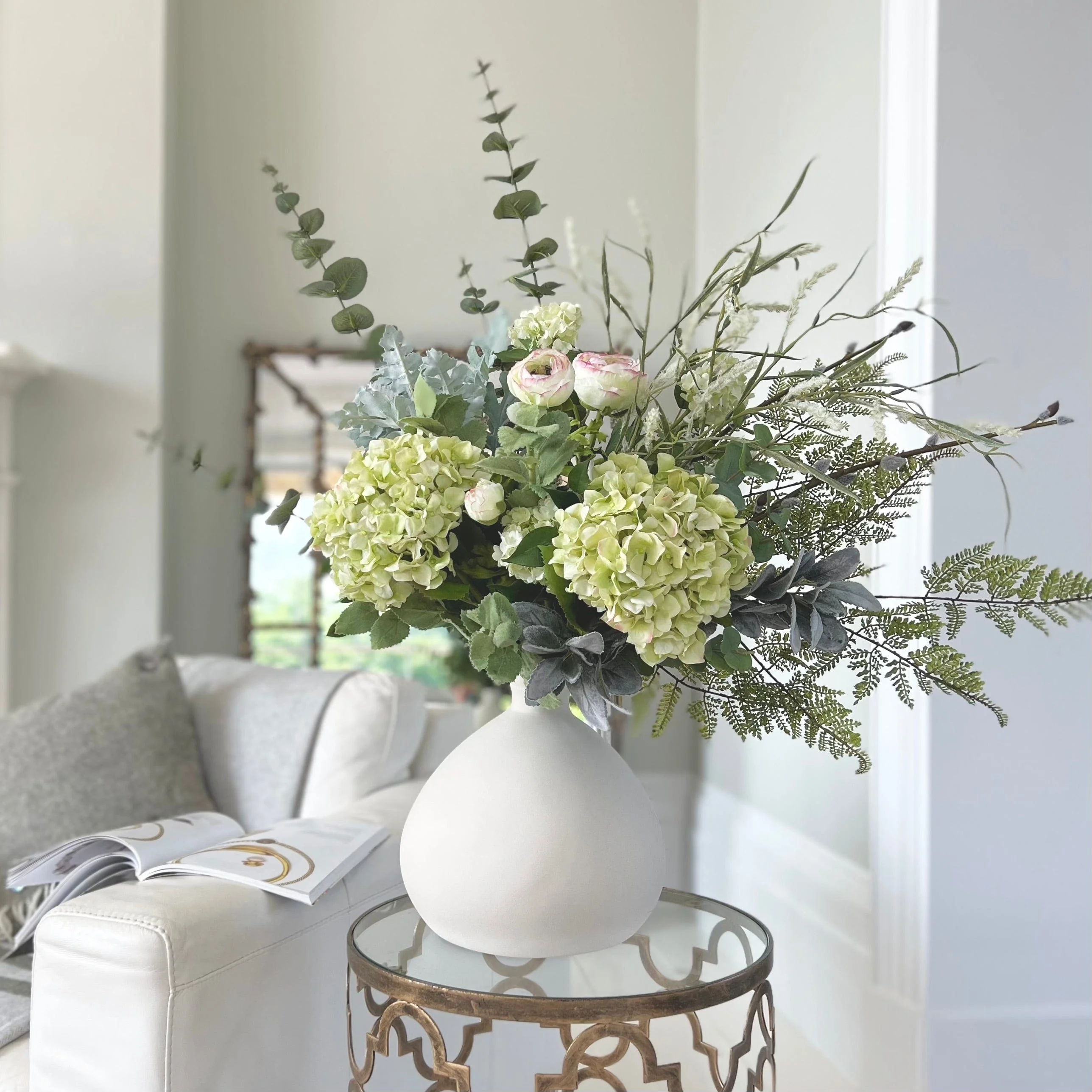 Gathered Greens Artificial Flower Arrangement - Image 3