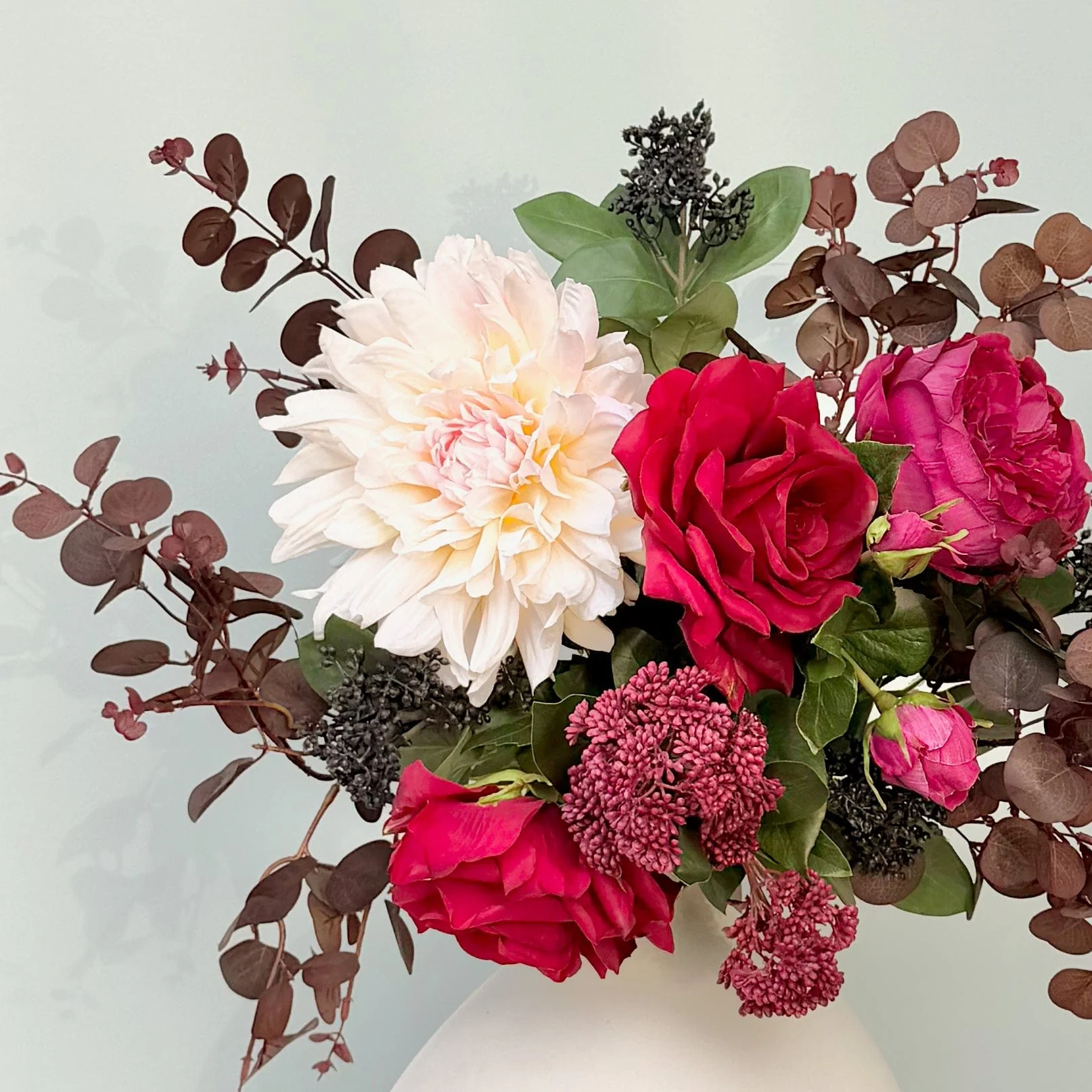 Born In January: Garnet Flower Bouquet & Vase Set - Image 2