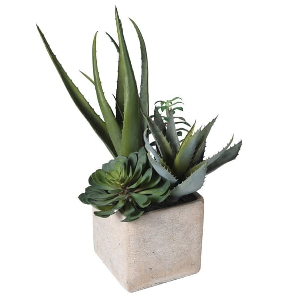 Green Artificial Succulent Plants with Pot - Image 3