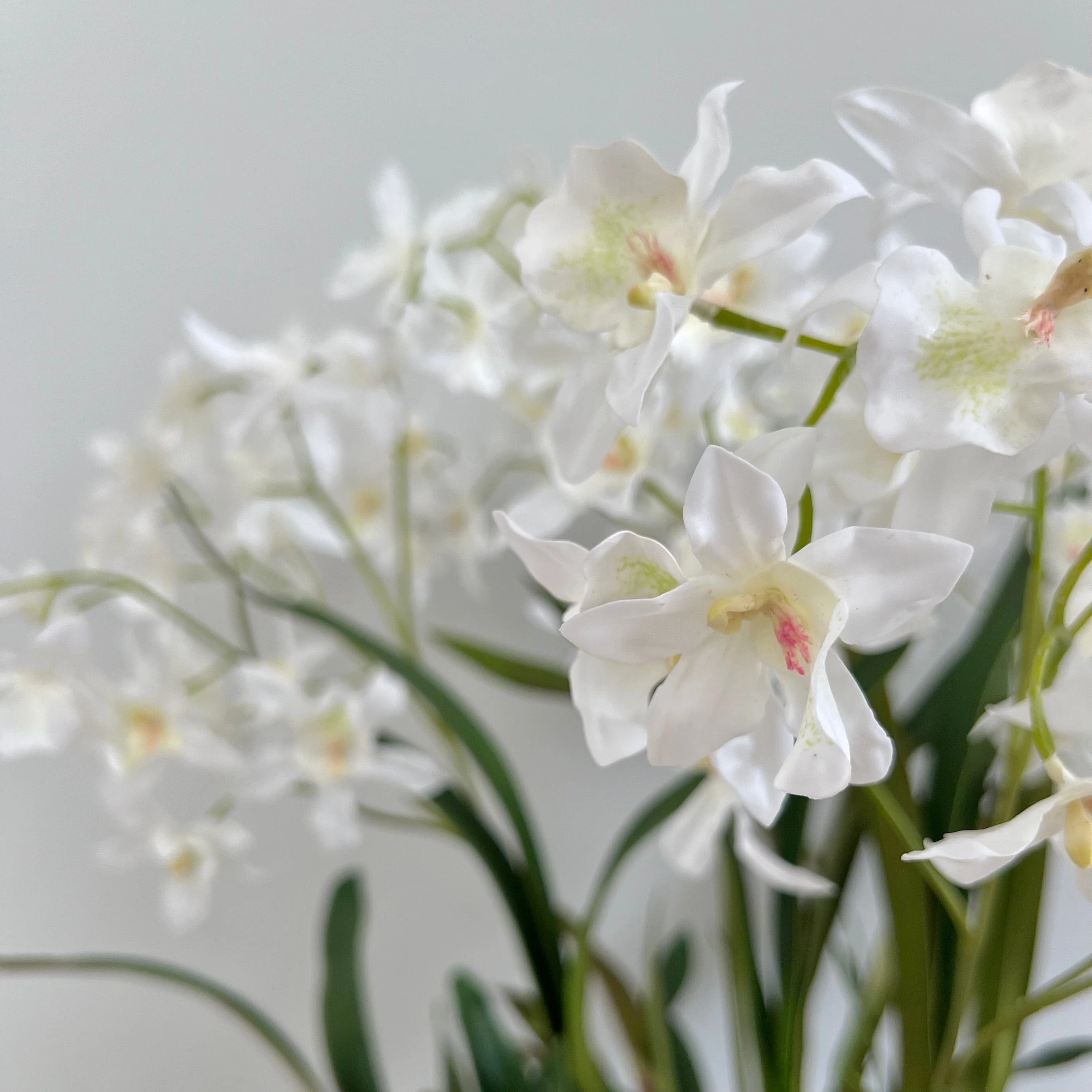 White Artificial Dendrobium Orchid Plant - Image 3