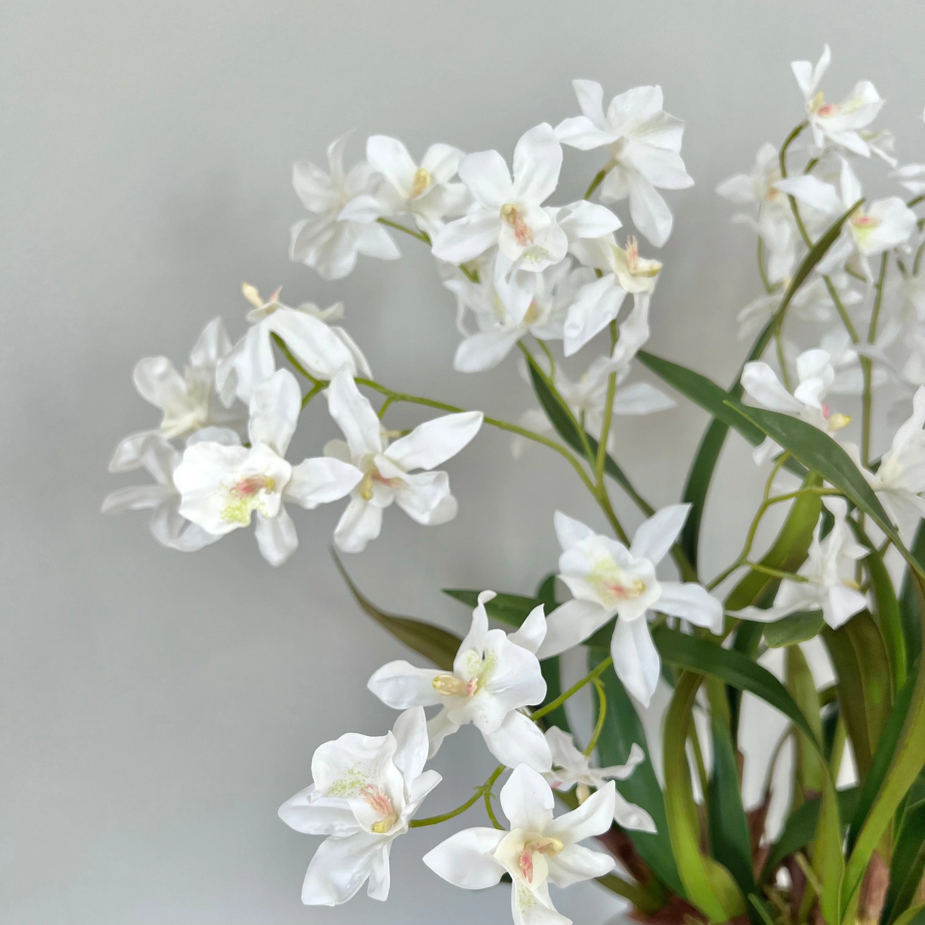 White Artificial Dendrobium Orchid Plant - Image 4