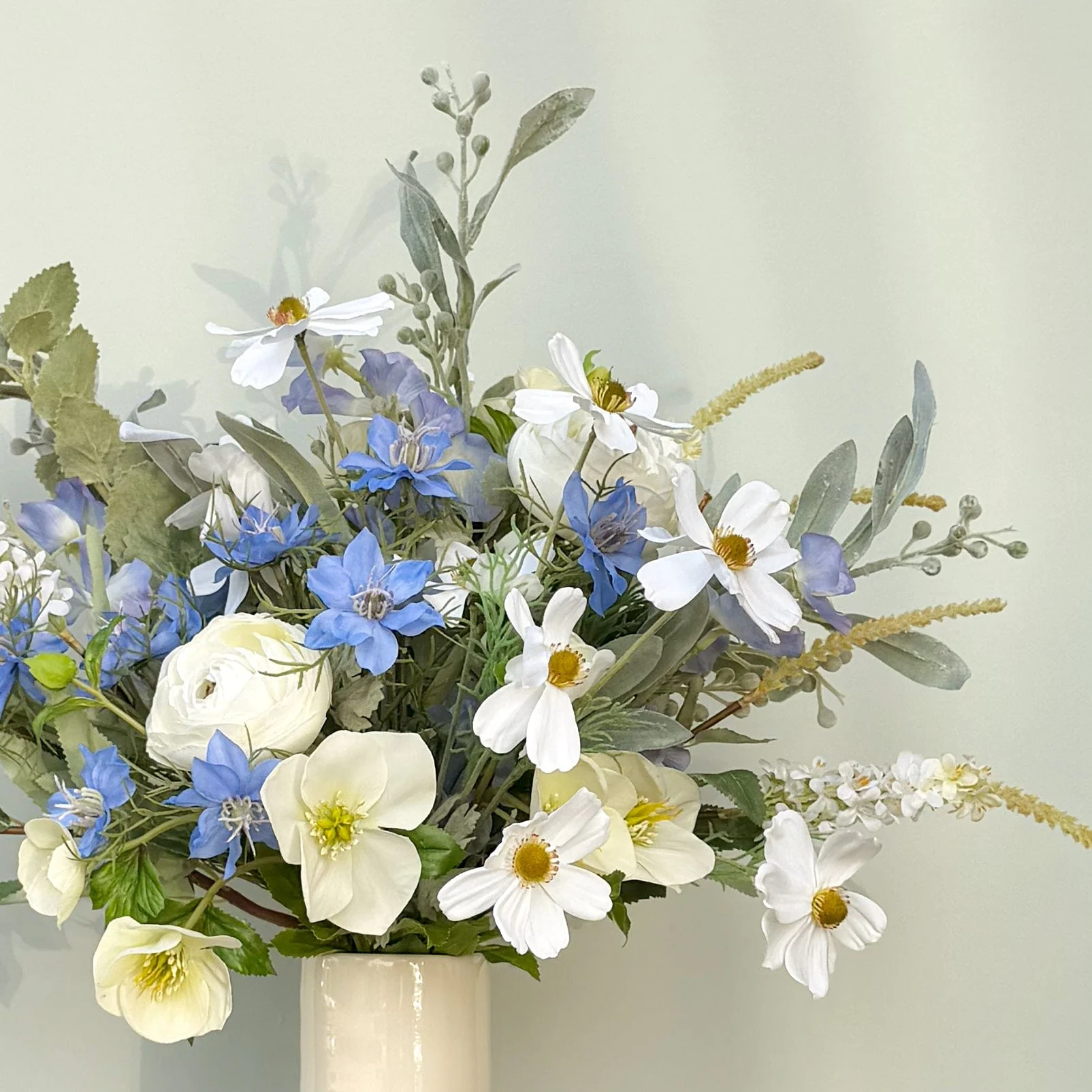 Born In March: Aquamarine Flower Bouquet & Vase Set - Image 2