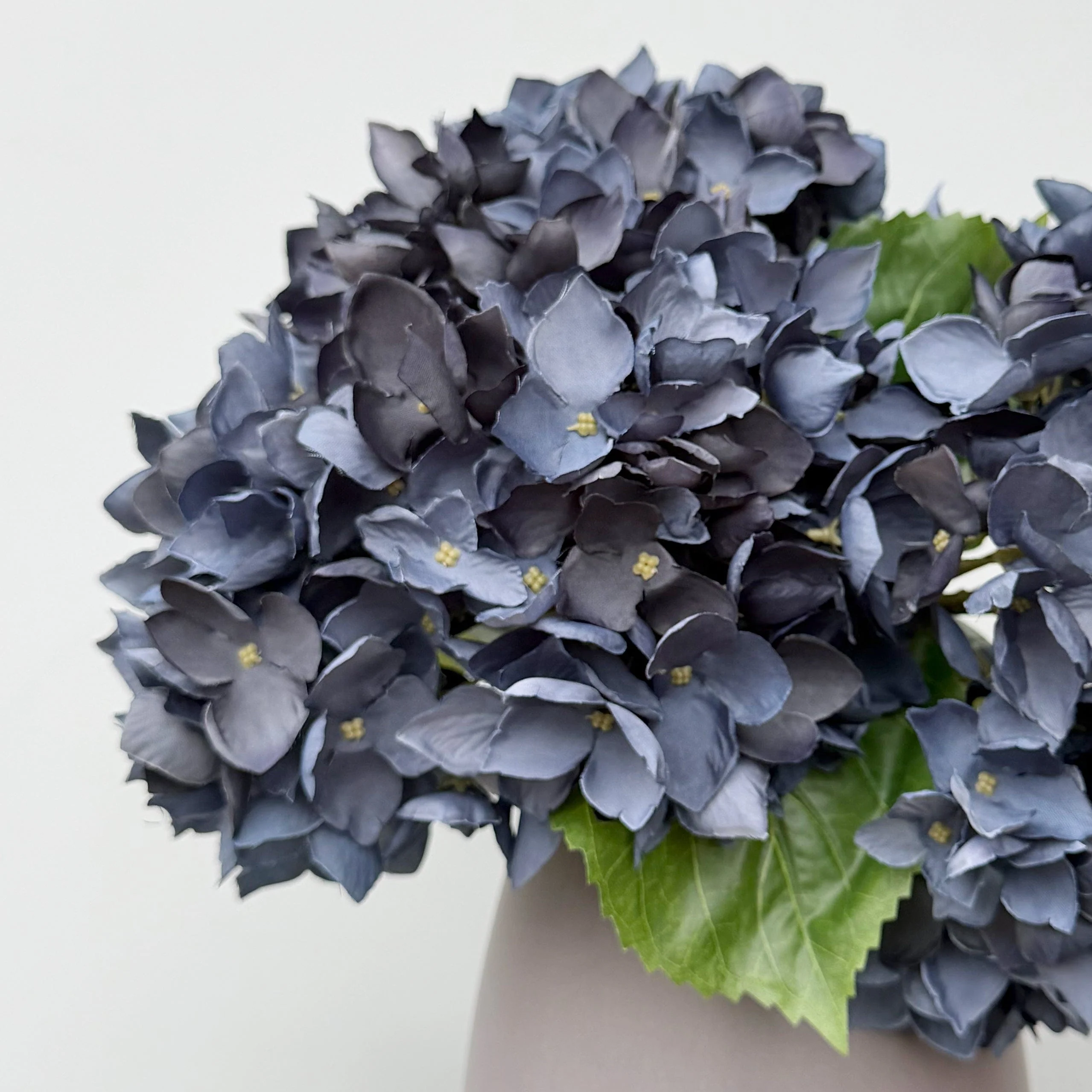 Navy Blue Hydrangea Bouquet & Kemble Vase Set - Image 2
