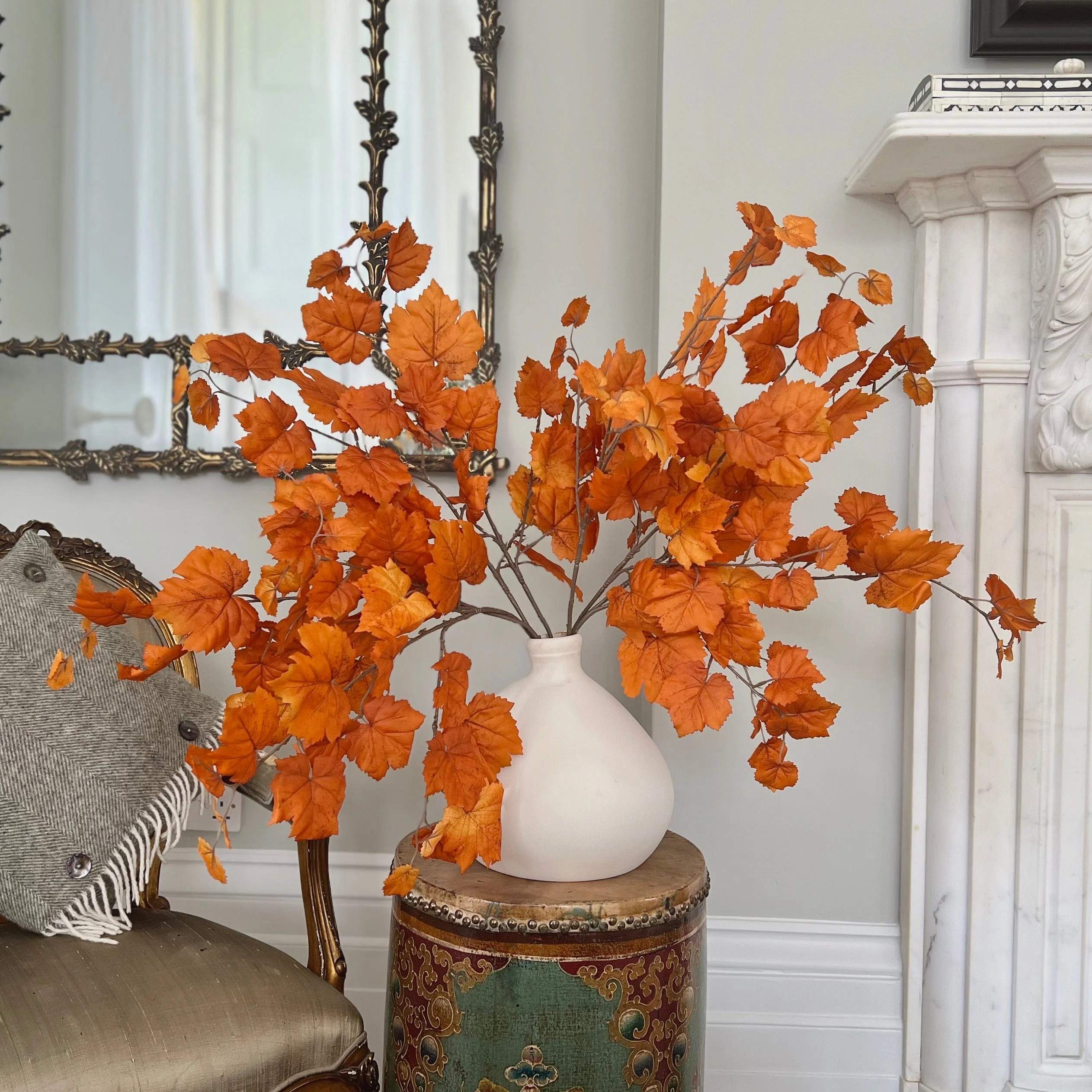Artificial Orange Autumnal Leaves - Image 4