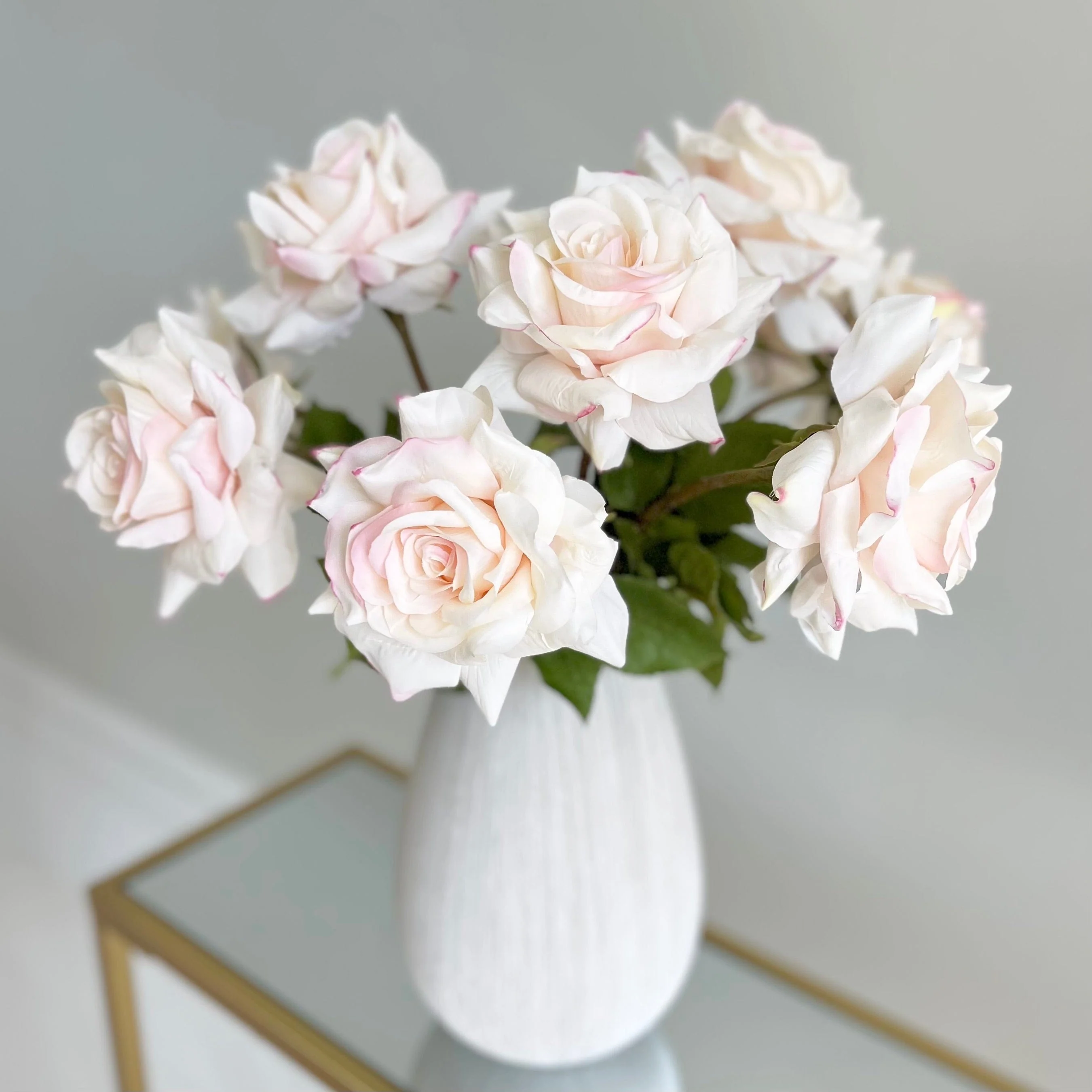 Artificial Blush Pink Tea Rose - Image 6