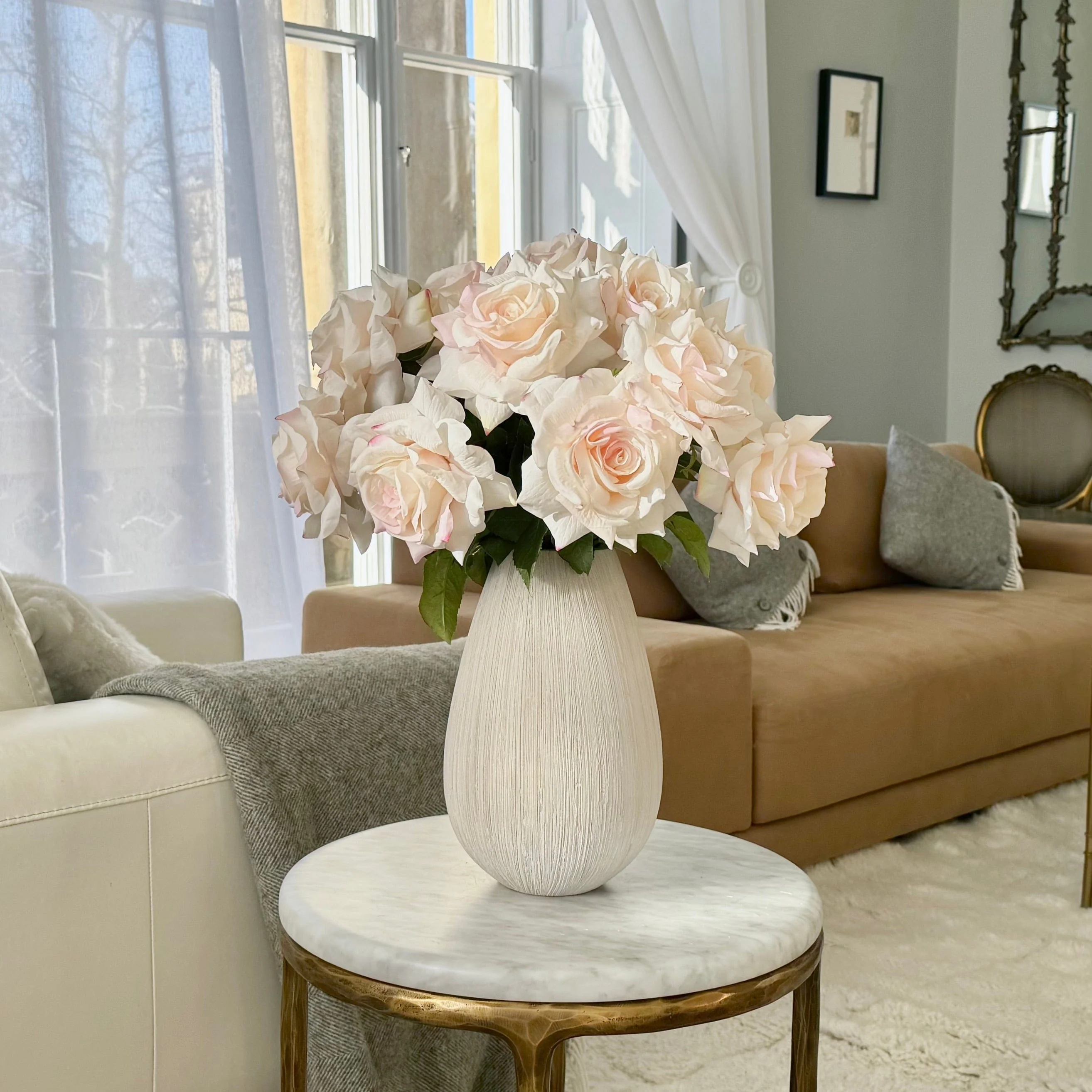 Artificial Blush Pink Tea Rose - Image 8