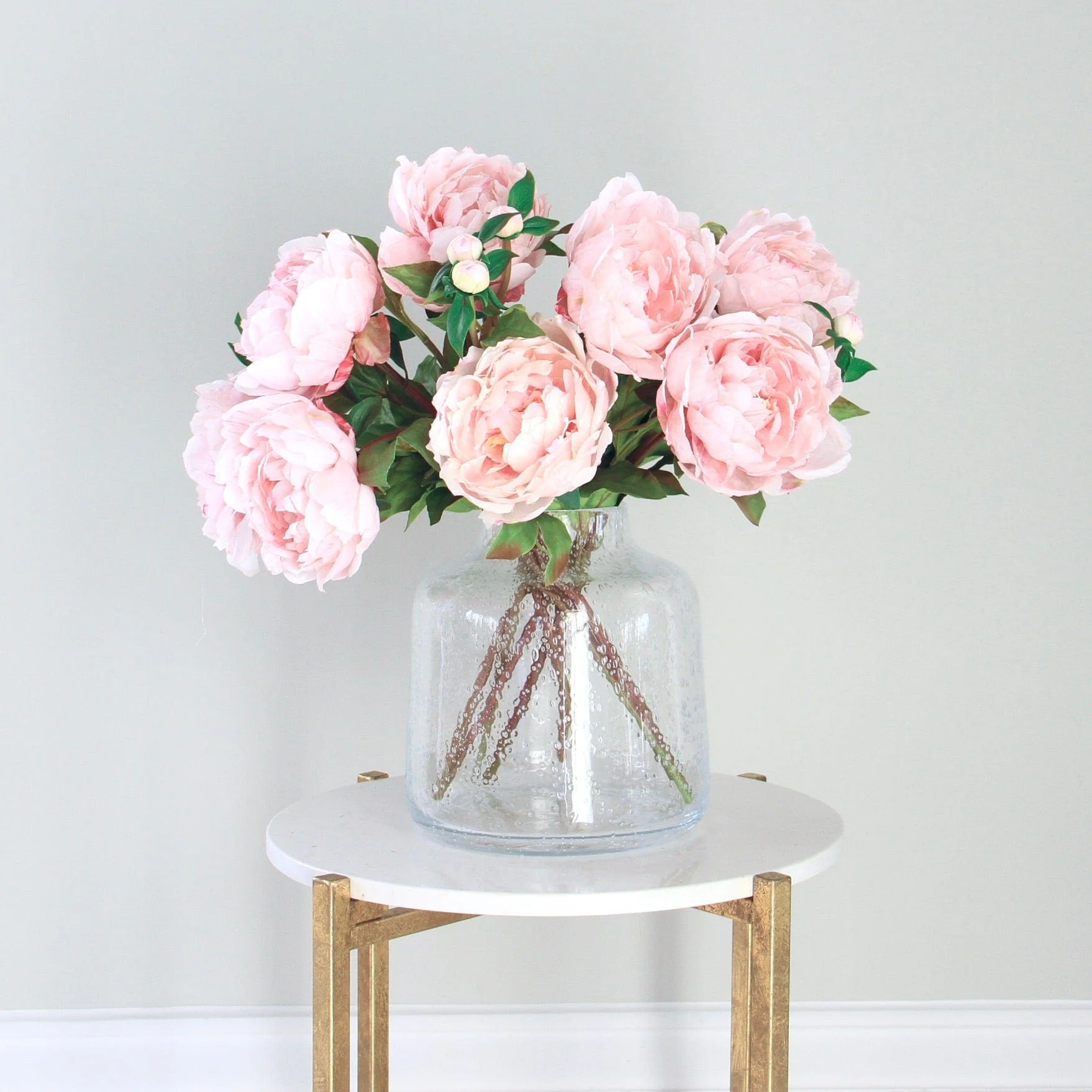 Artificial Blush Pink Classic Peony - Image 3