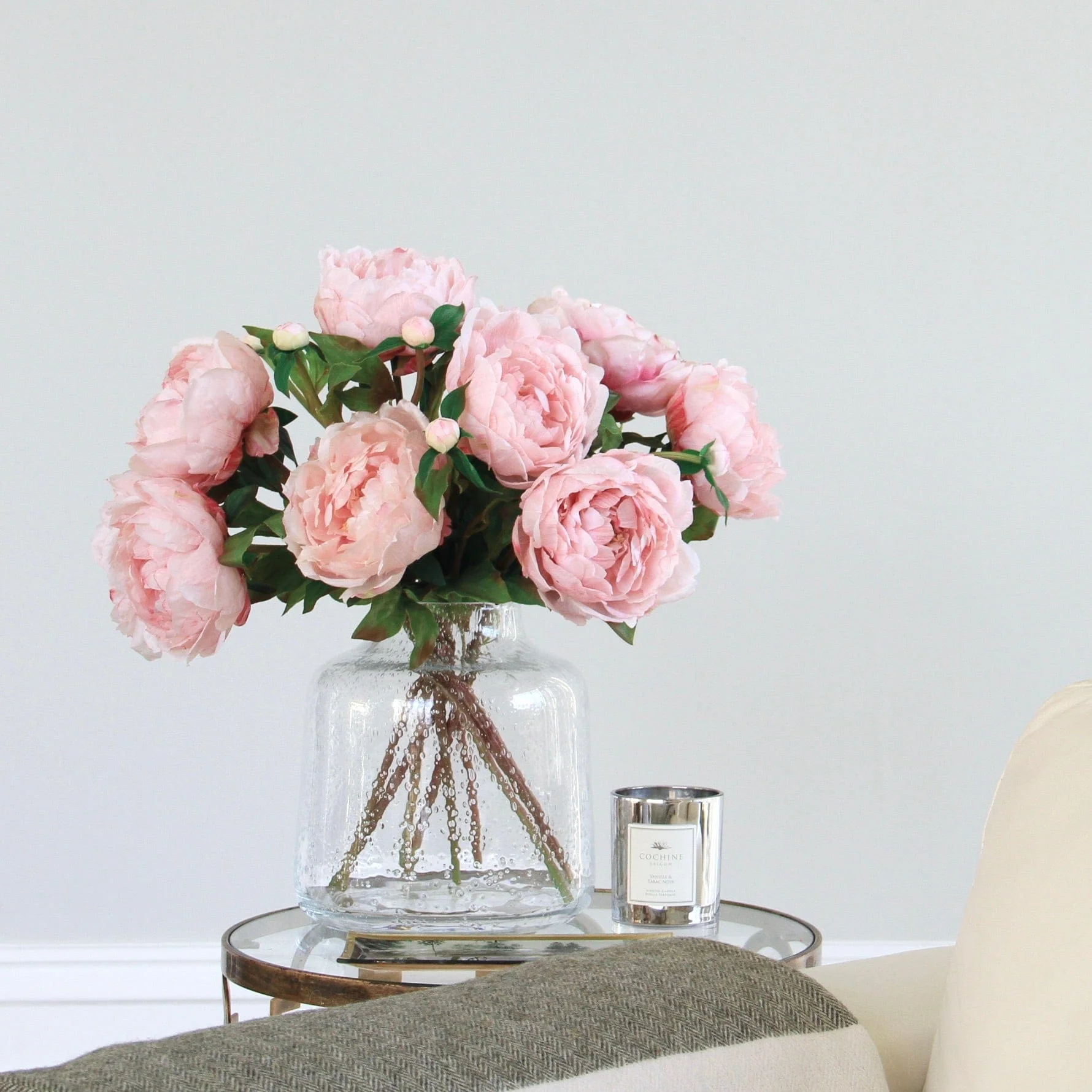 Artificial Blush Pink Classic Peony - Image 4
