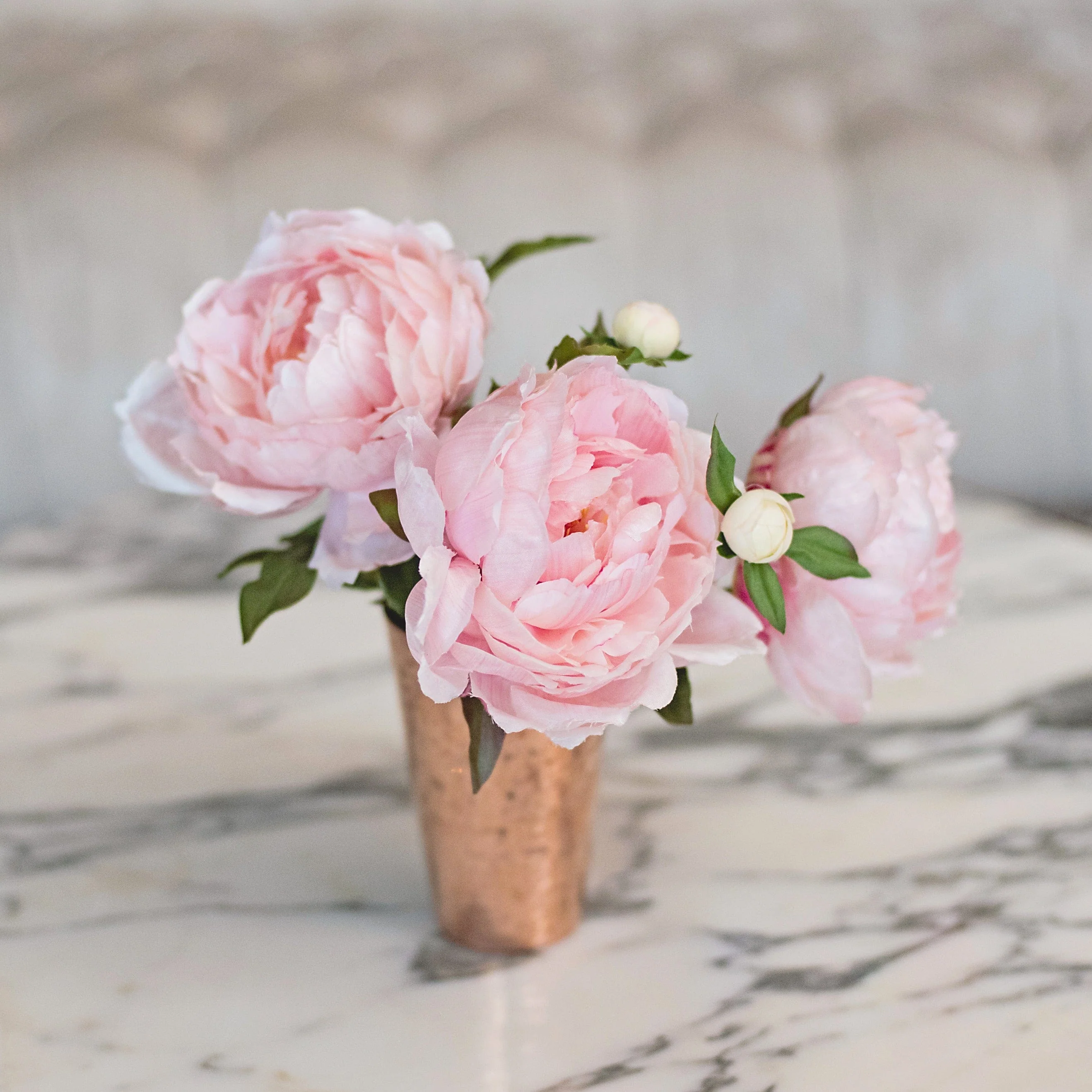 Artificial Blush Pink Classic Peony - Image 7