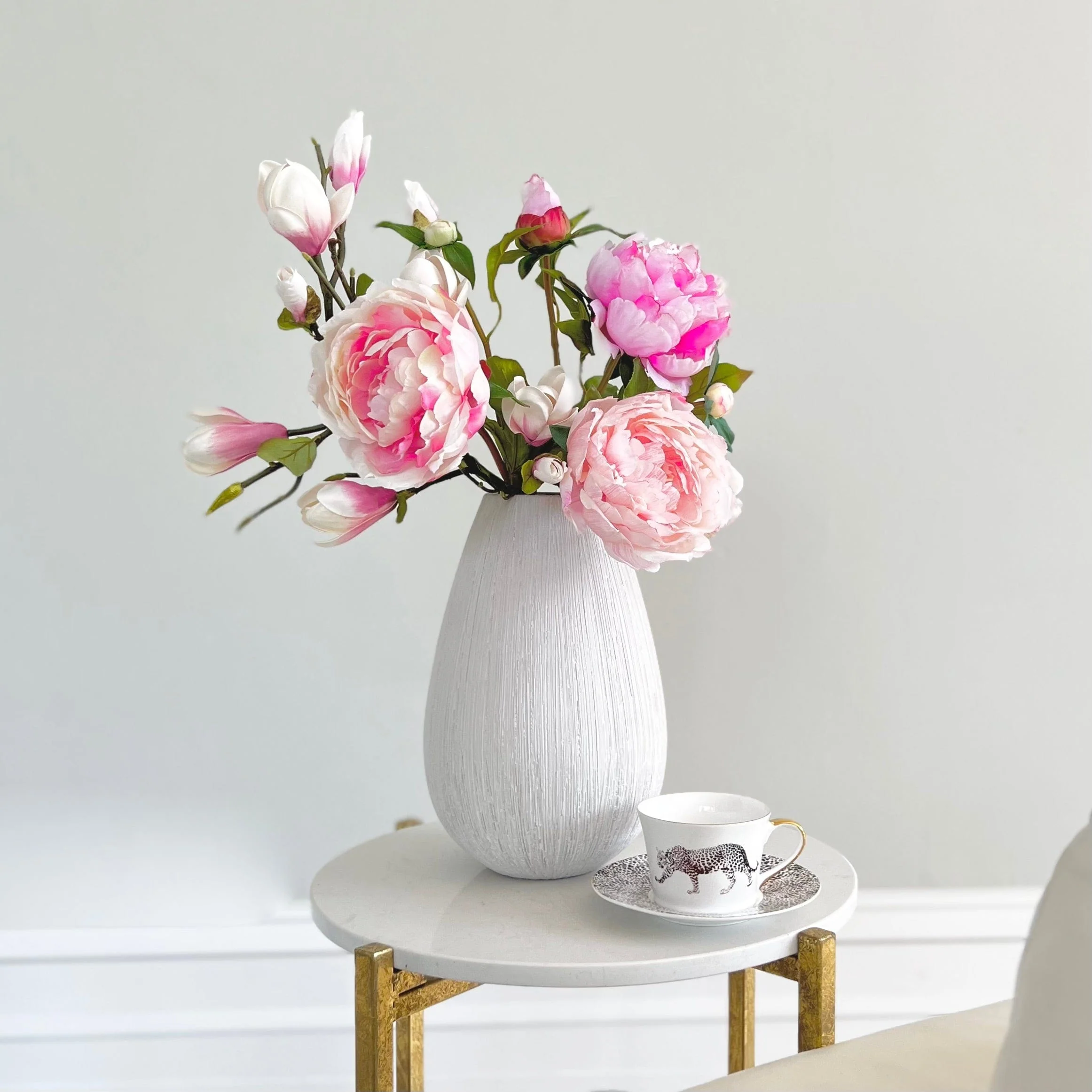 Pink Peony & Magnolia Arrangement - Image 3